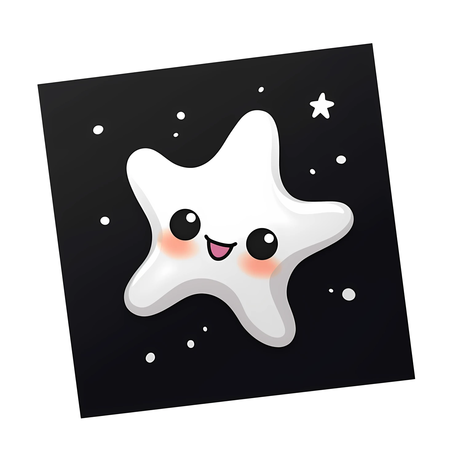 Kawaii starfish sticker isolated on transparent background #28440