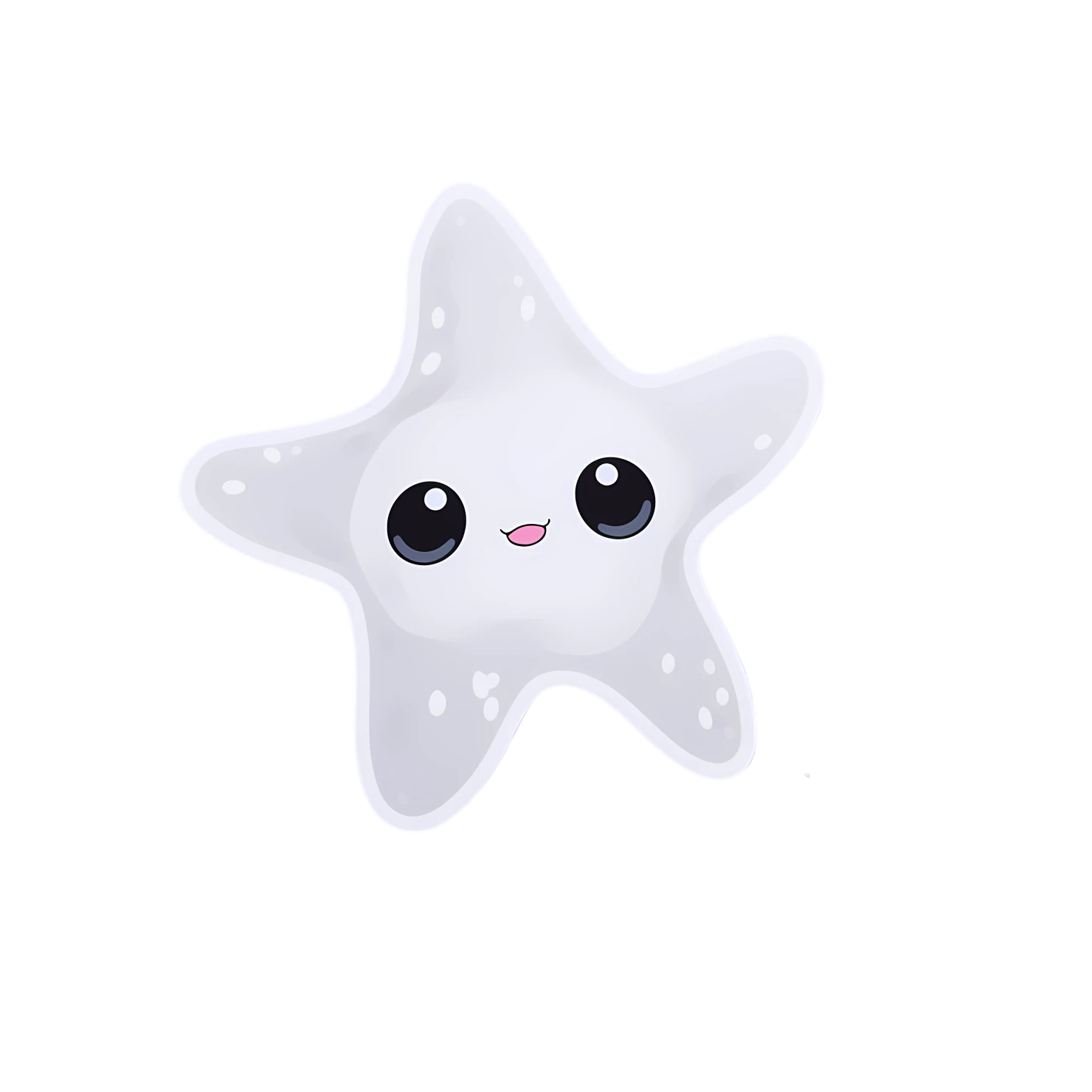 Kawaii starfish sticker isolated on transparent background #28441