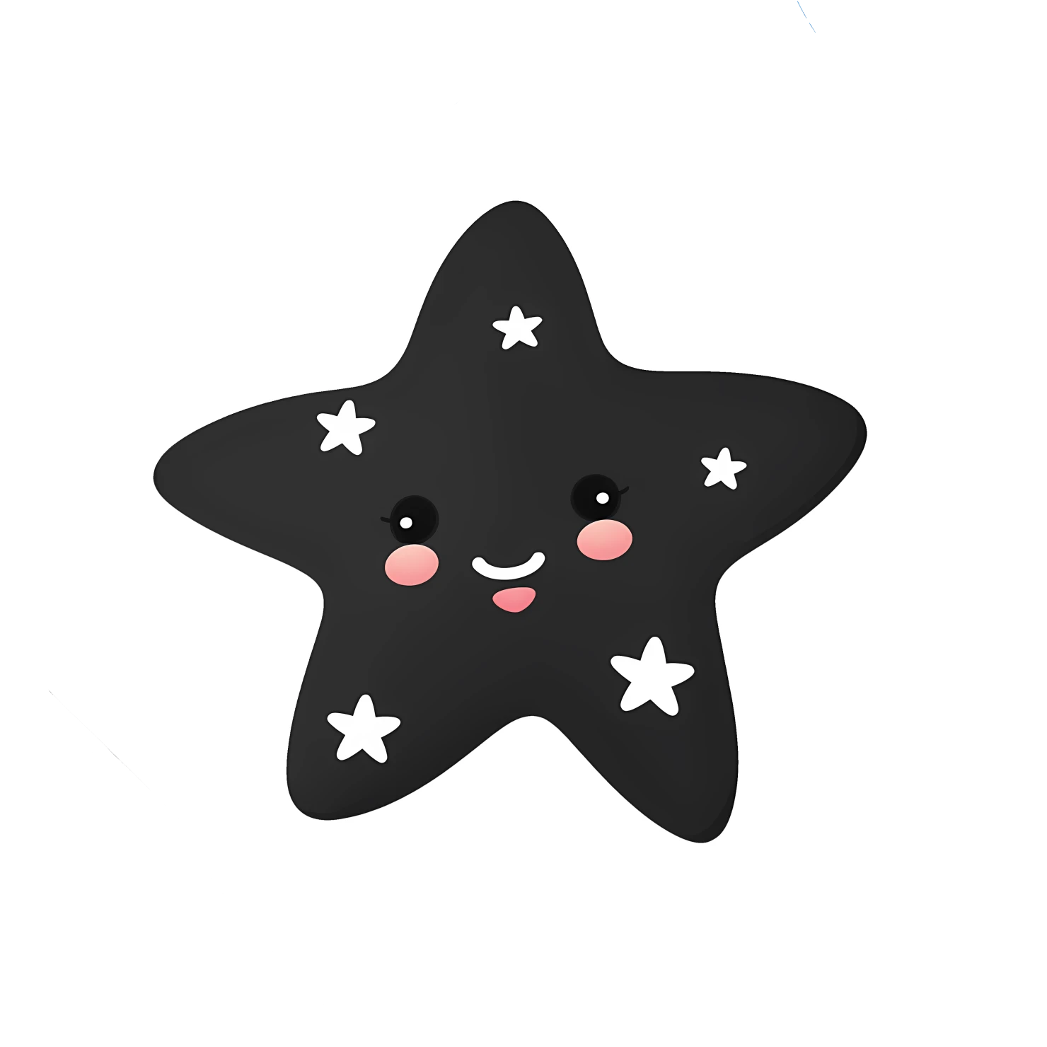 Kawaii starfish sticker isolated on transparent background #28443