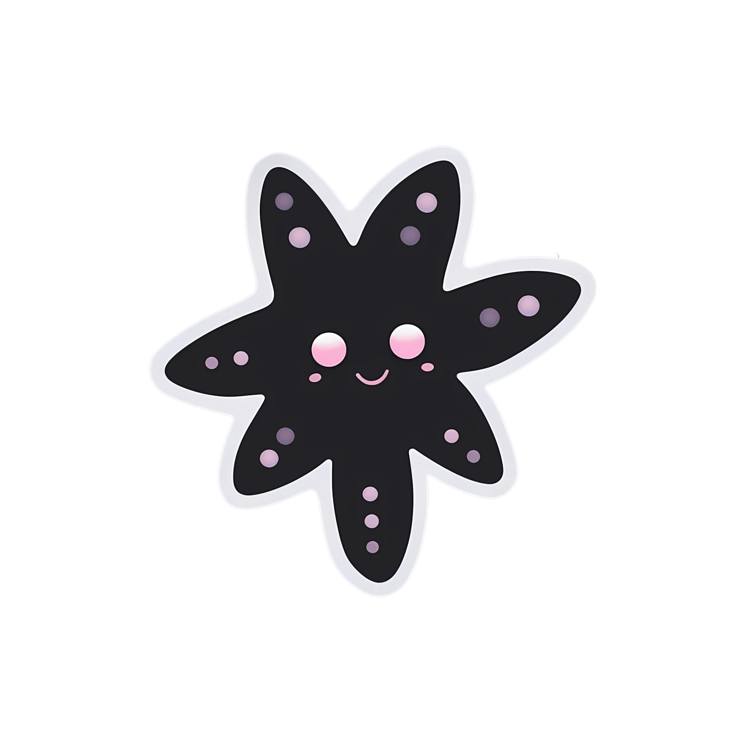 Kawaii starfish sticker isolated on transparent background #28444