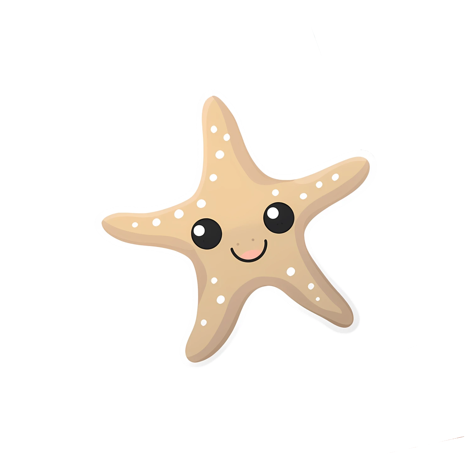 Kawaii starfish sticker isolated on transparent background #28447