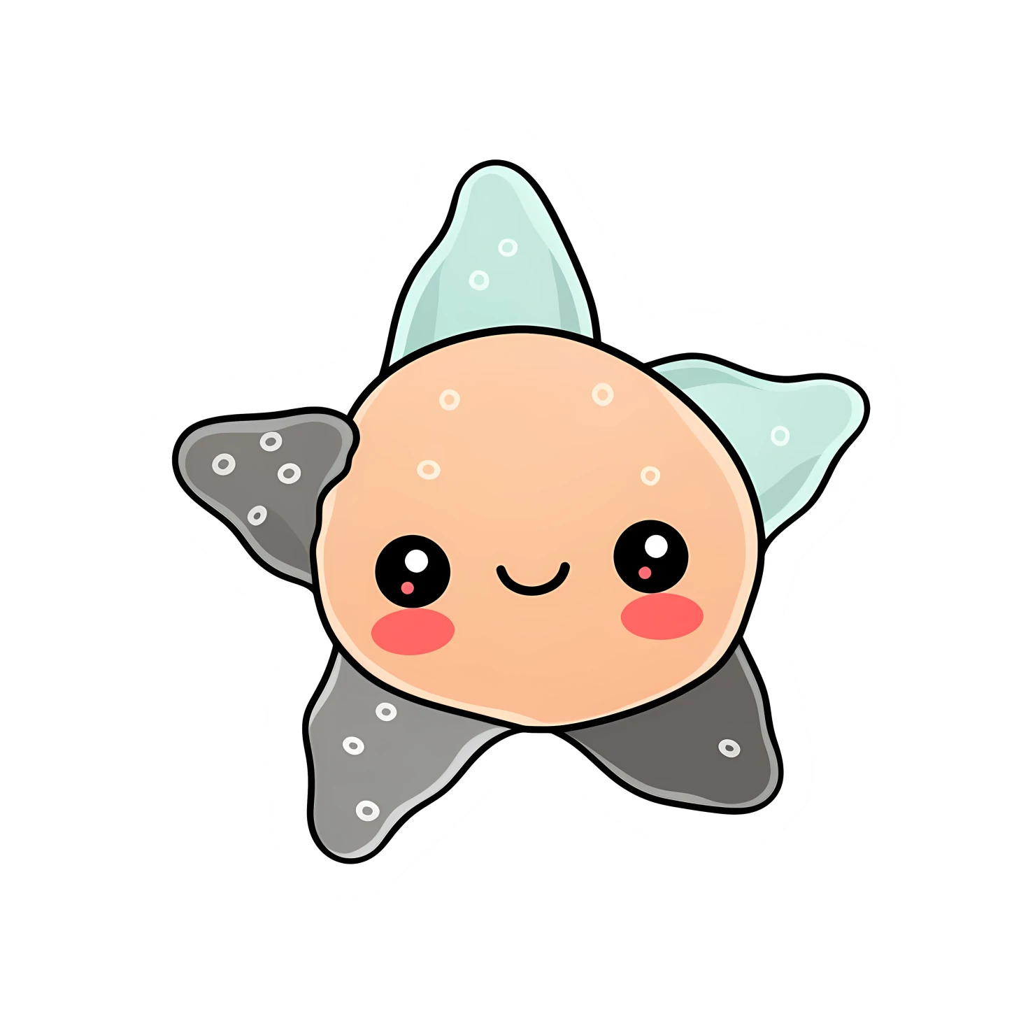 Kawaii starfish sticker isolated on transparent background #28450