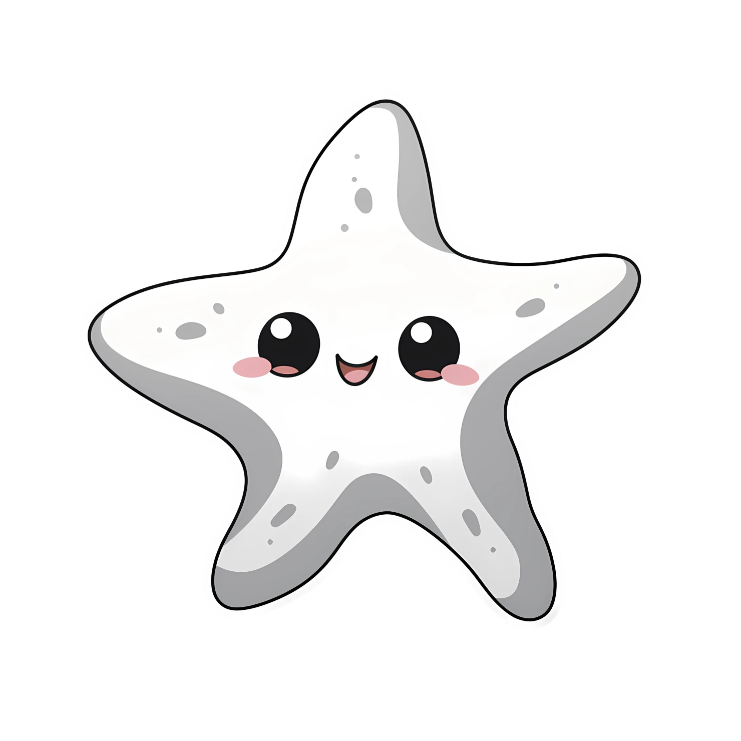 Kawaii starfish sticker isolated on transparent background #28451