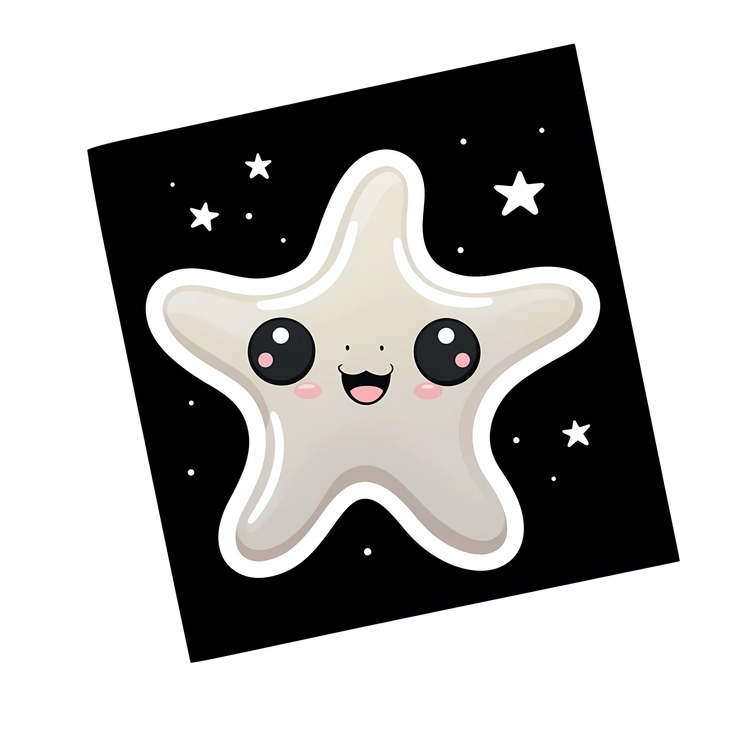 Kawaii starfish sticker isolated on transparent background #28453