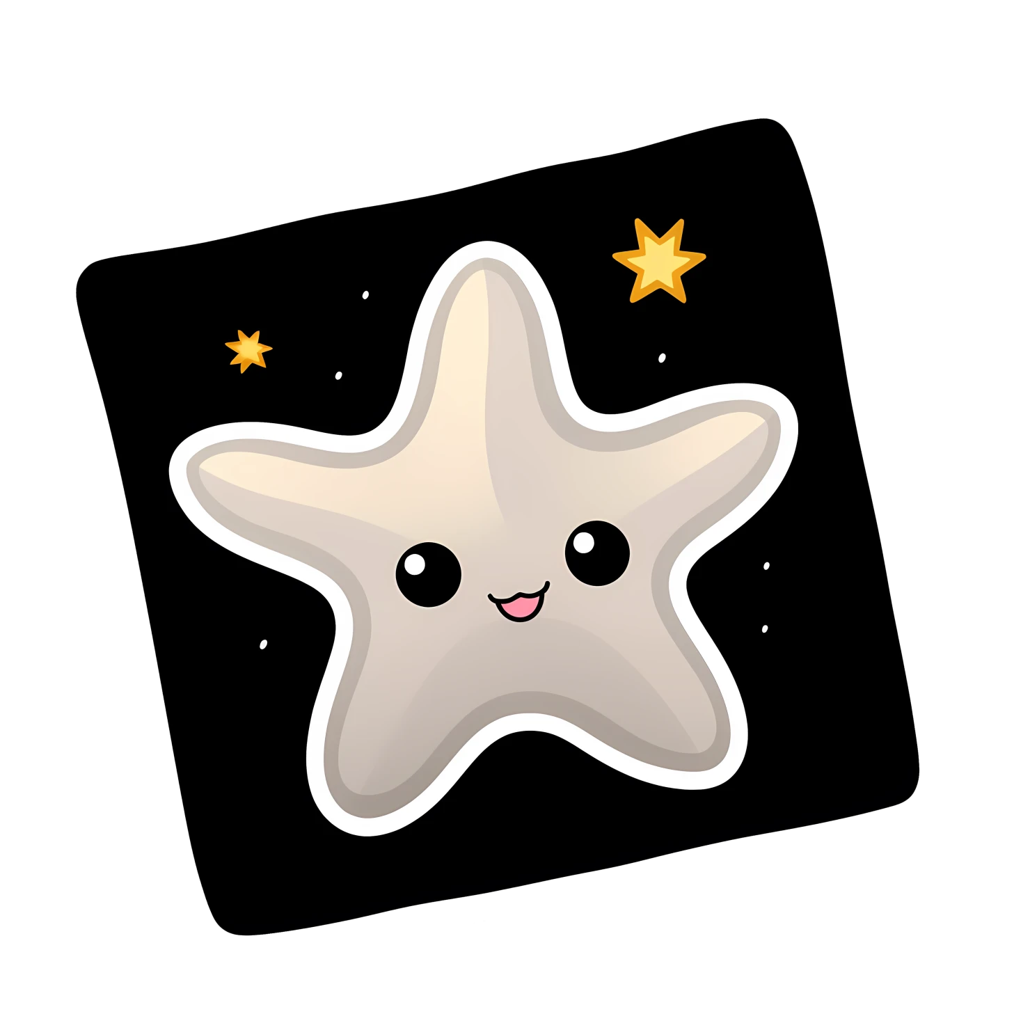 Kawaii starfish sticker isolated on transparent background #28456