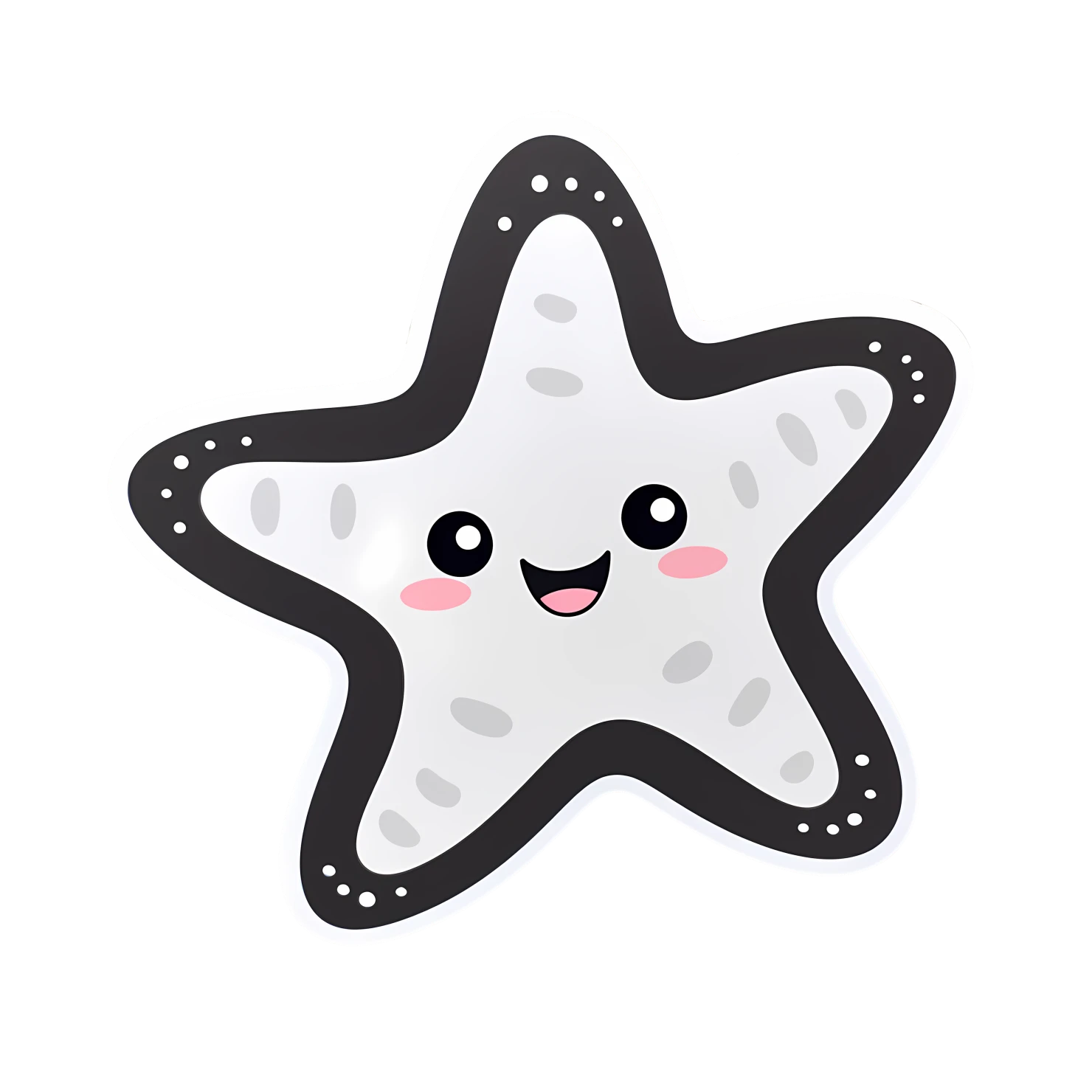 Kawaii starfish sticker isolated on transparent background #28457