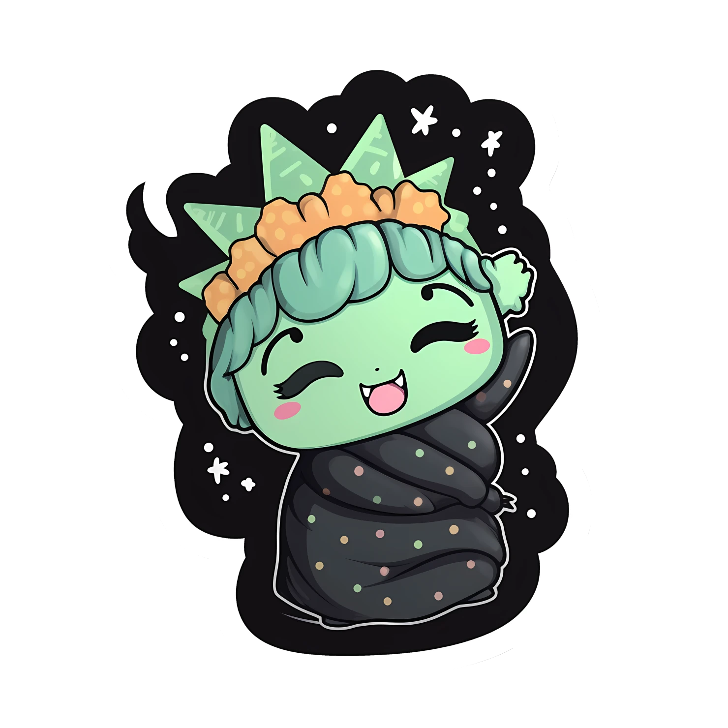 Kawaii statue of liberty sticker isolated on transparent background #28464