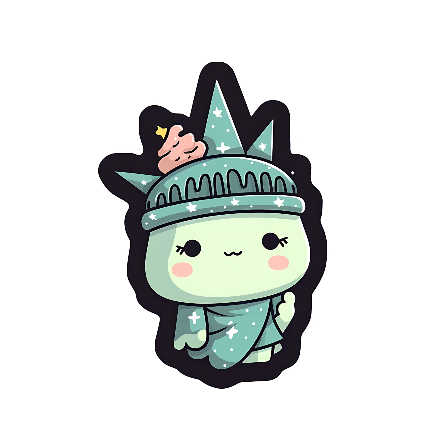 Kawaii statue of liberty sticker isolated on transparent background #28472