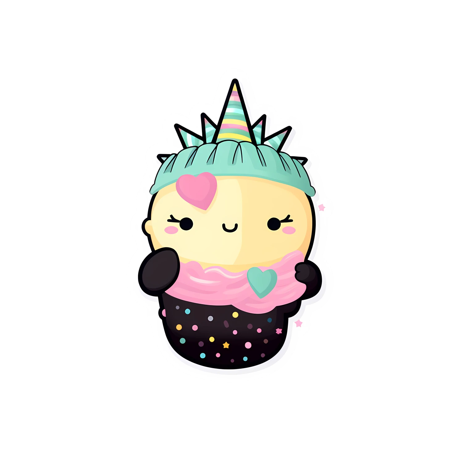 Kawaii statue of liberty sticker isolated on transparent background #28484