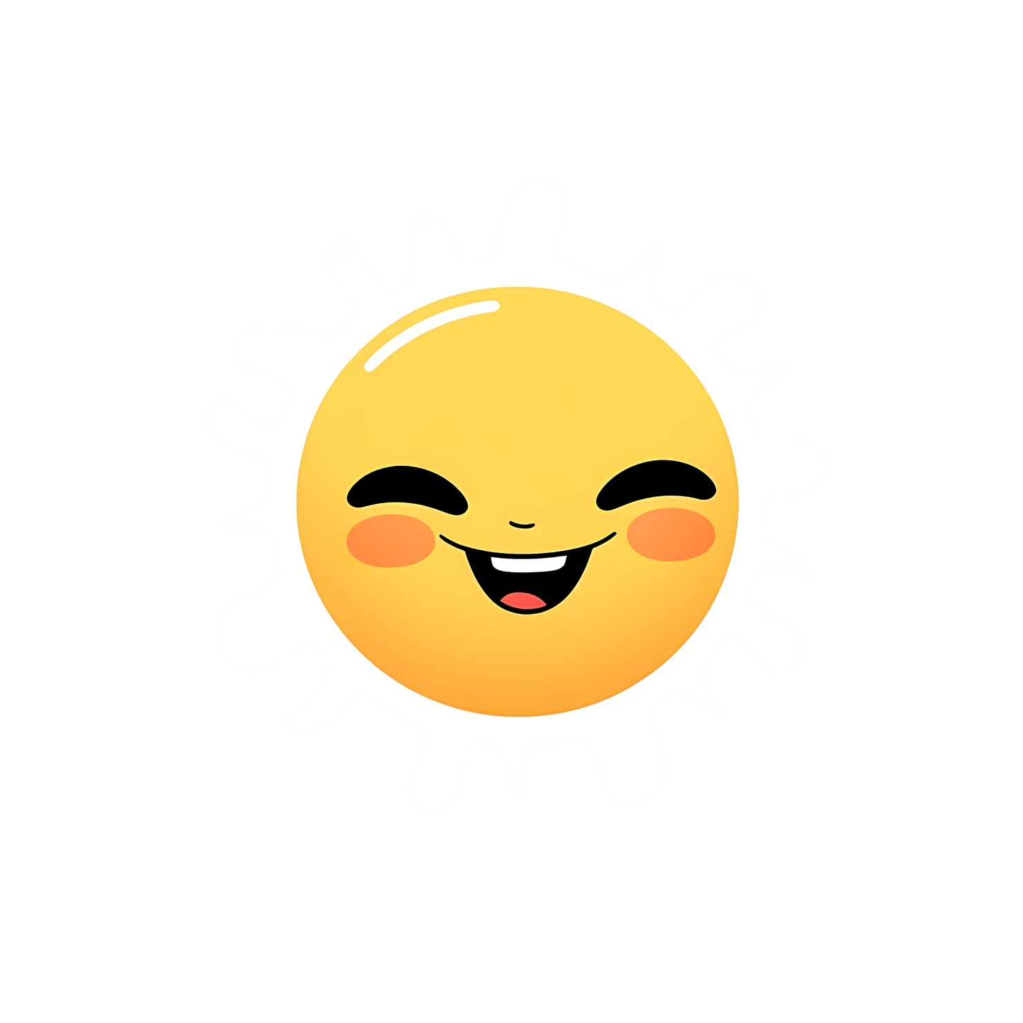 Kawaii sun sticker isolated on transparent background #28487