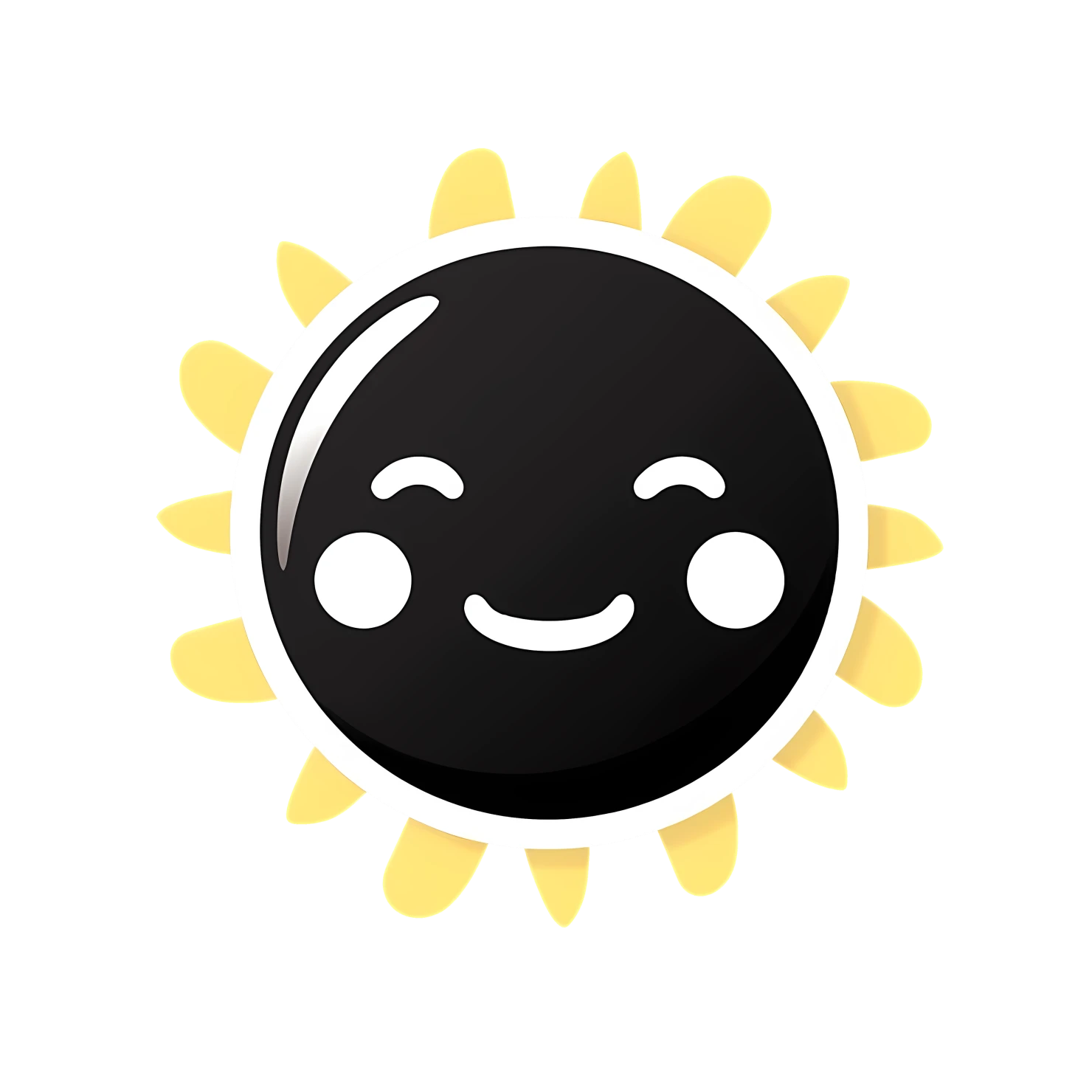 Kawaii sun sticker isolated on transparent background #28488
