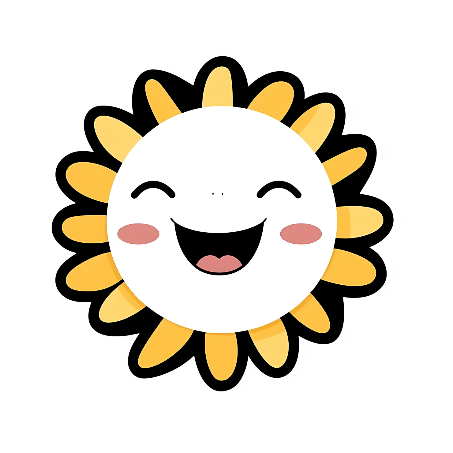 Kawaii sun sticker isolated on transparent background #28490