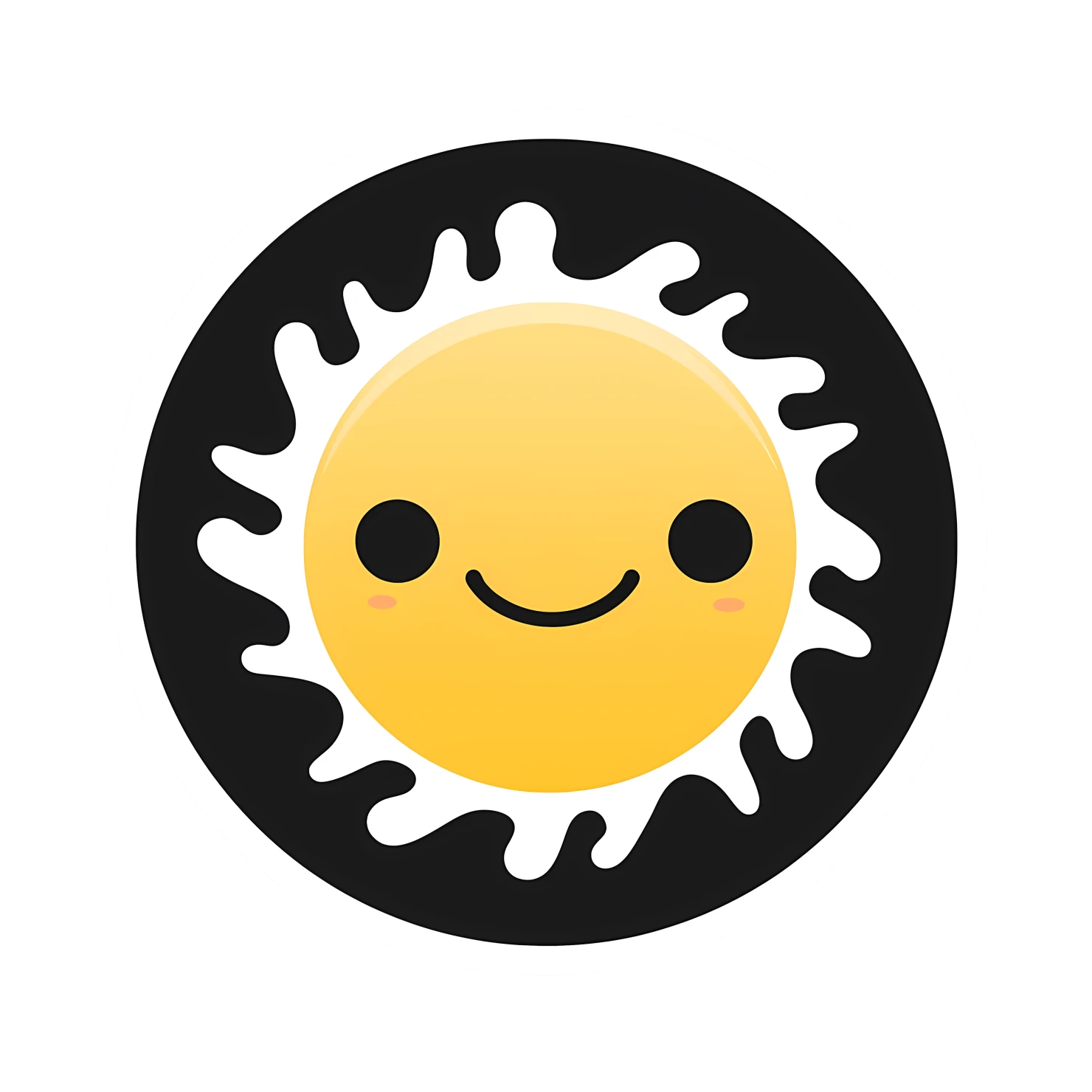 Kawaii sun sticker isolated on transparent background #28492