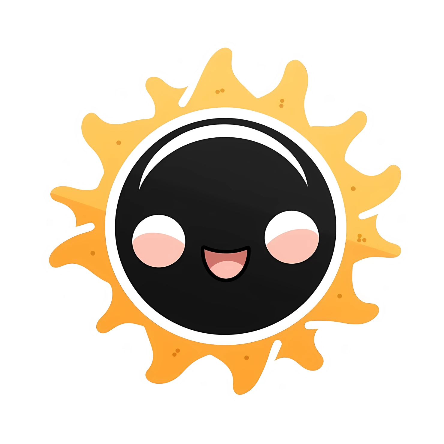 Kawaii sun sticker isolated on transparent background #28493