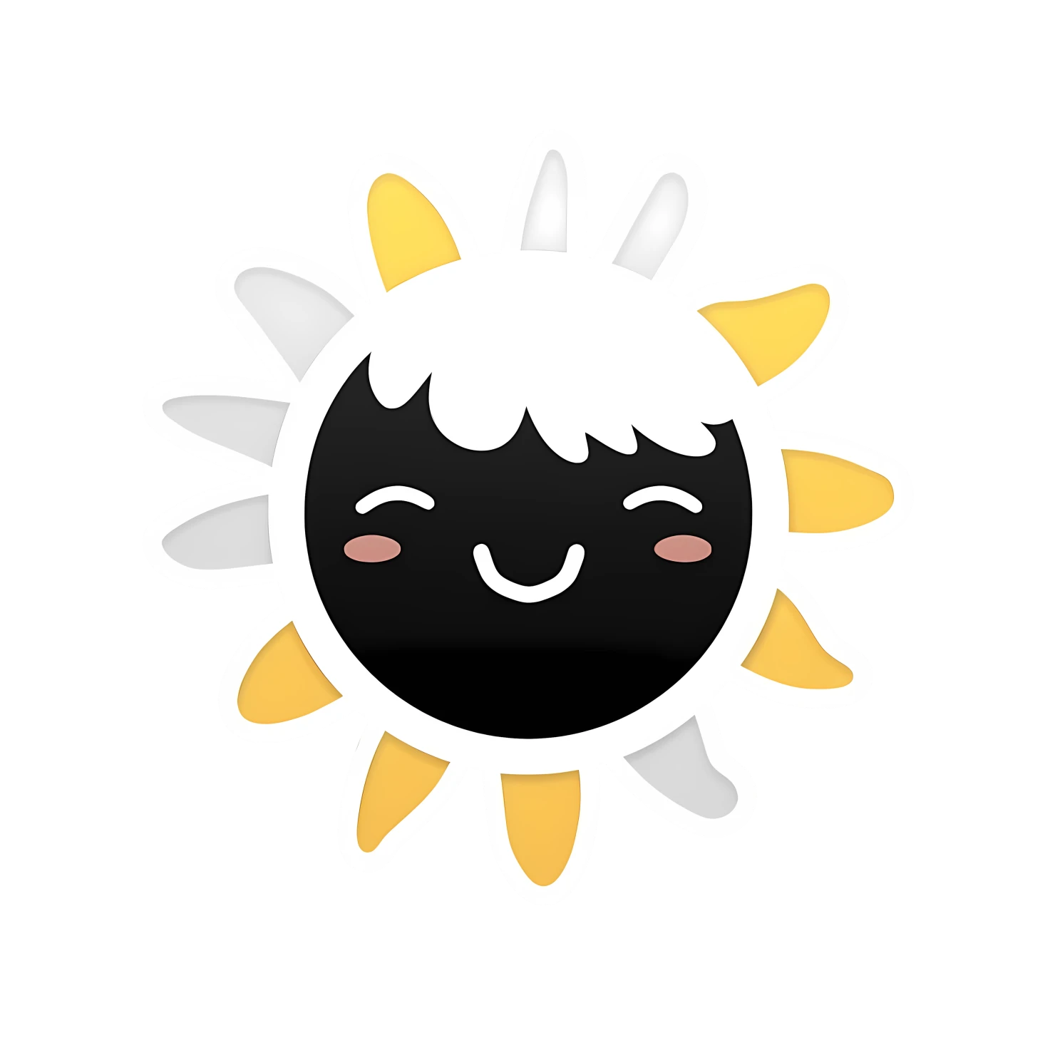 Kawaii sun sticker isolated on transparent background #28494