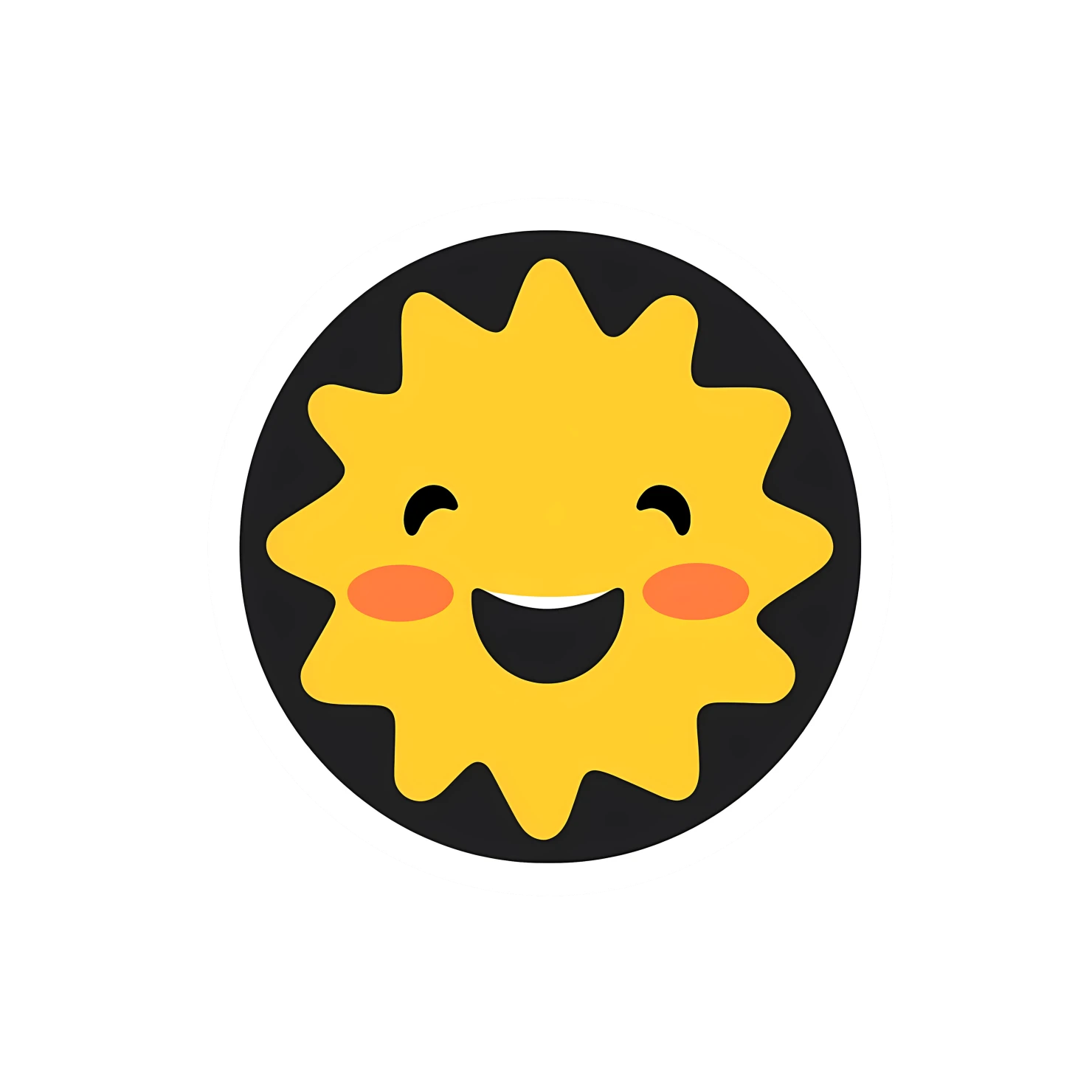 Kawaii sun sticker isolated on transparent background #28495