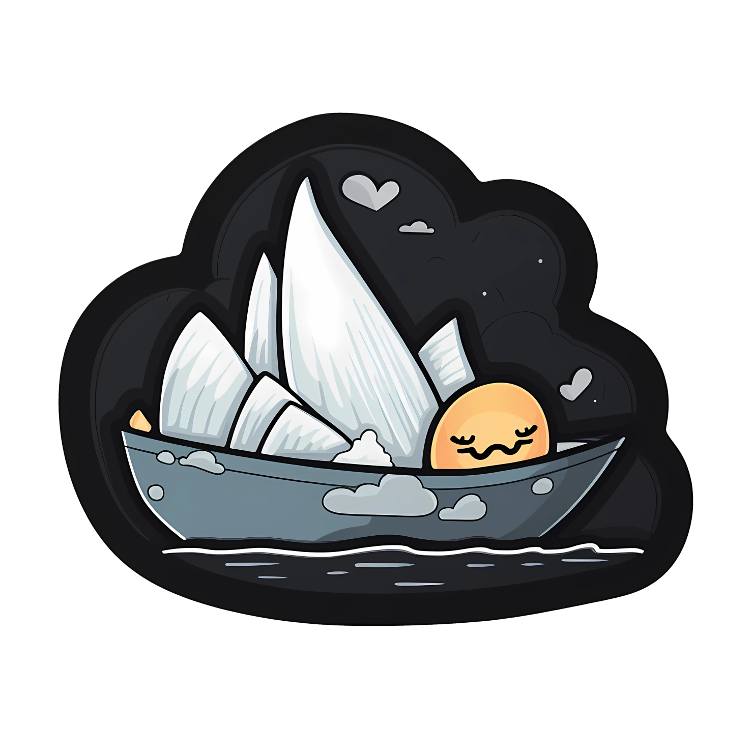 Kawaii Sydney opera house sticker isolated on transparent background #28496