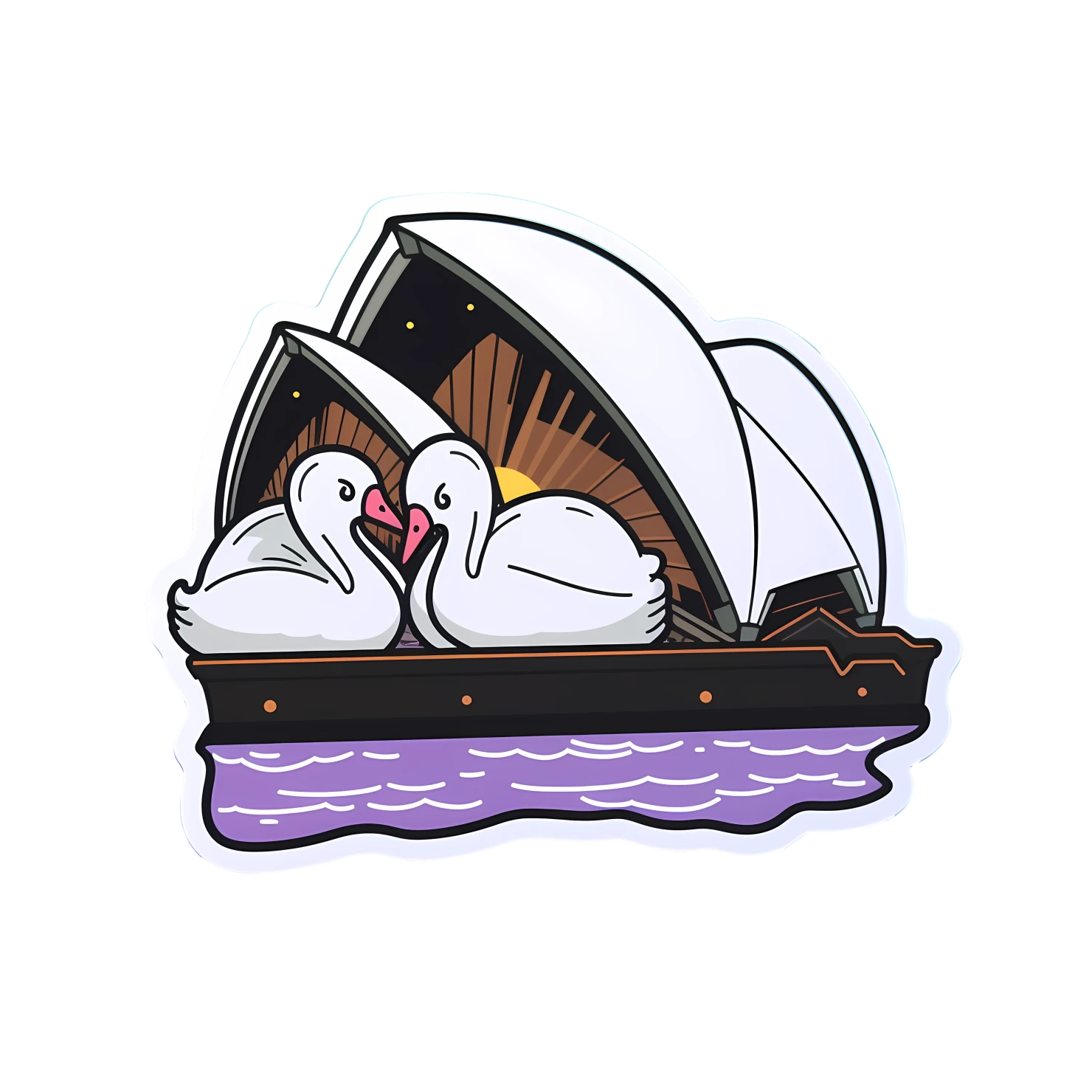 Kawaii Sydney opera house sticker isolated on transparent background #28499