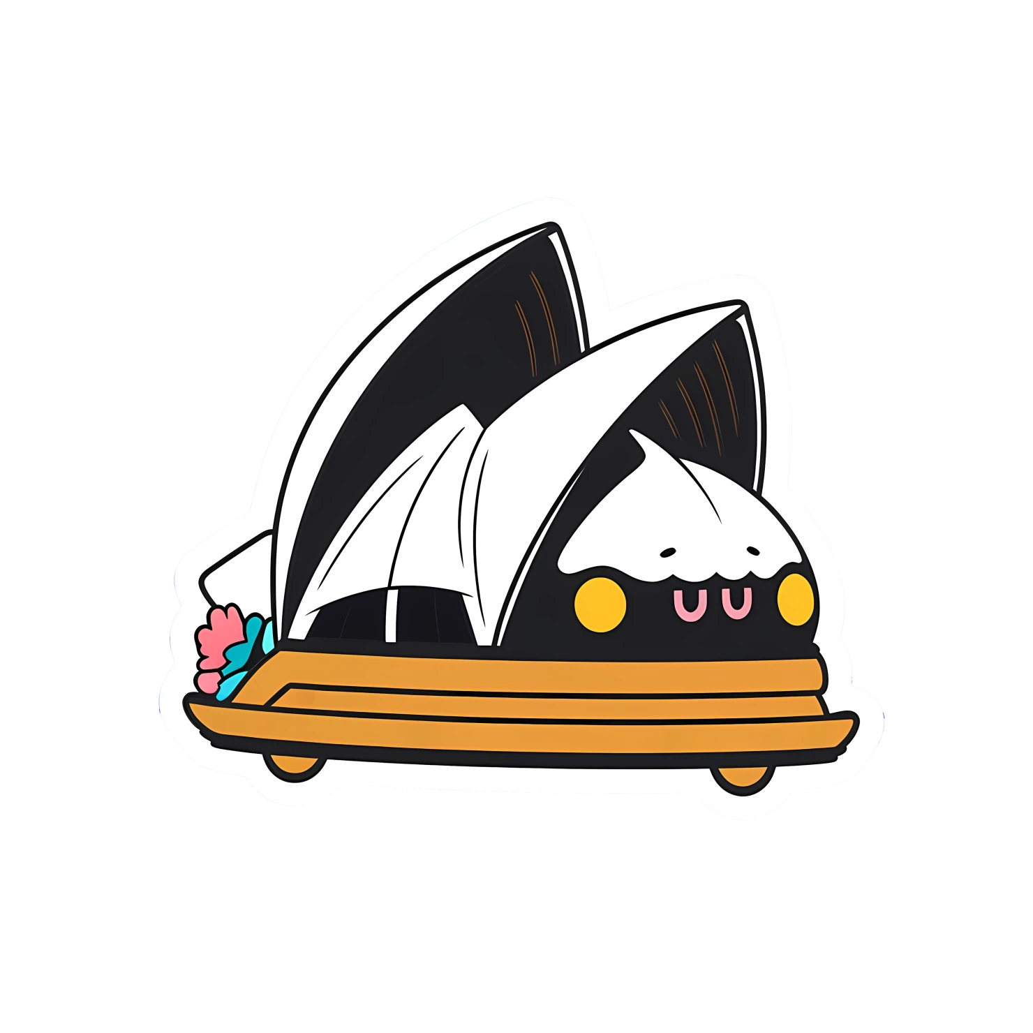 Kawaii Sydney opera house sticker isolated on transparent background #28500