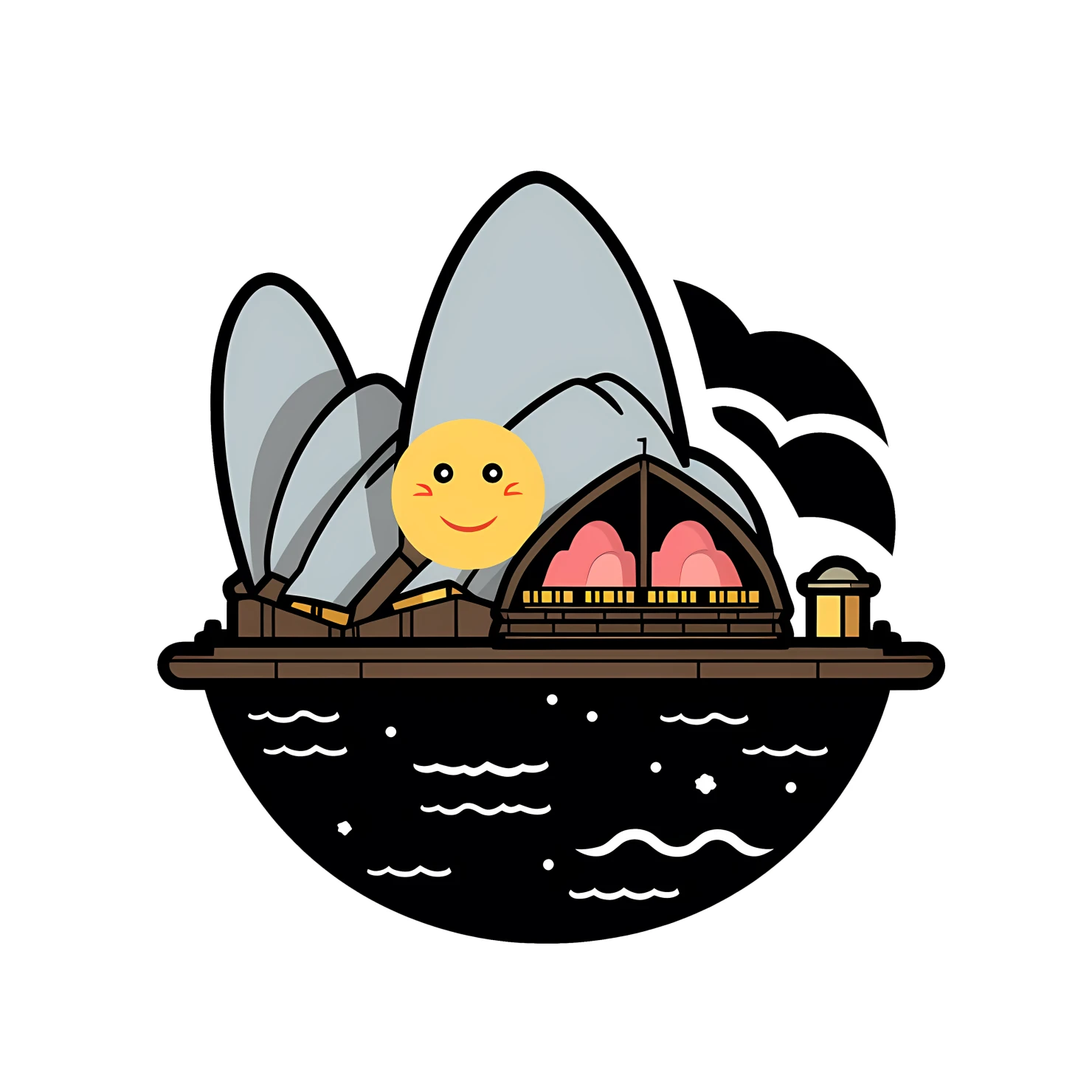 Kawaii Sydney opera house sticker isolated on transparent background #28502