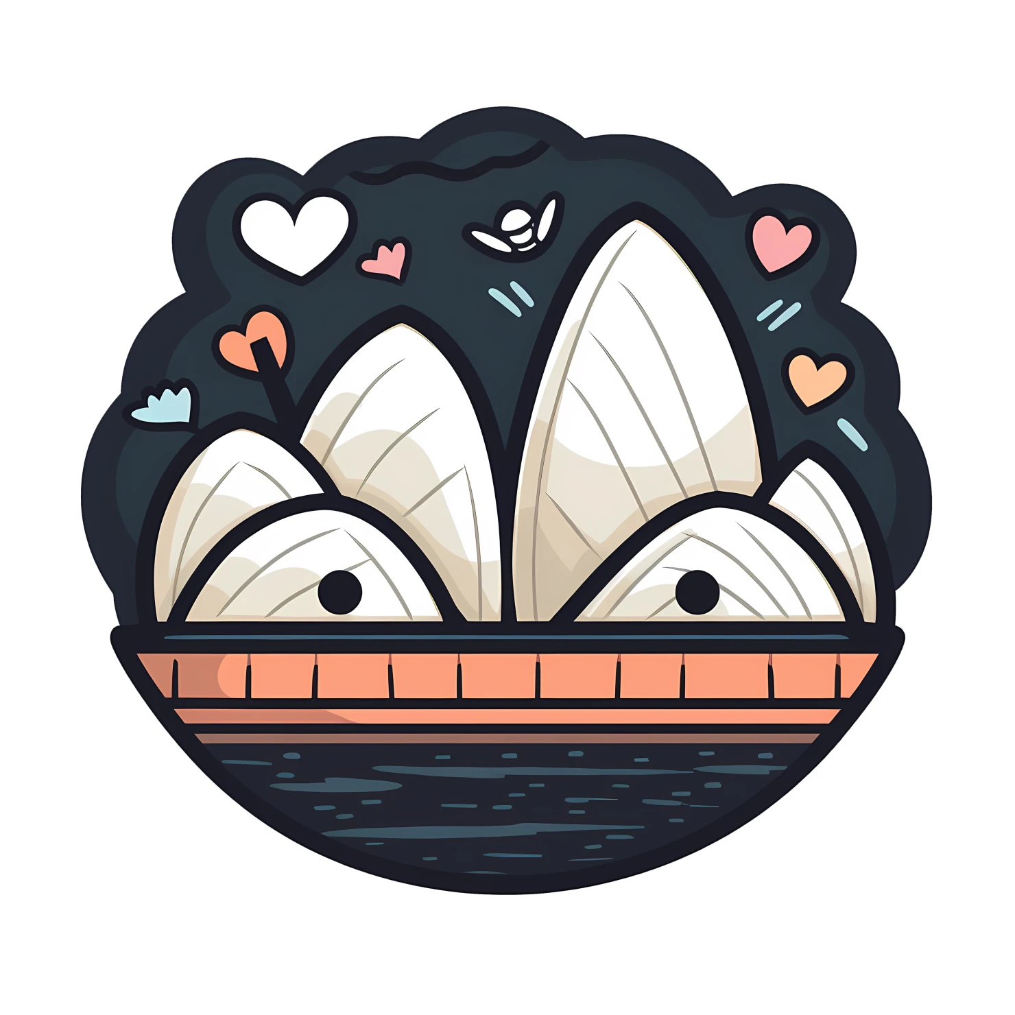 Kawaii Sydney opera house sticker isolated on transparent background #28503