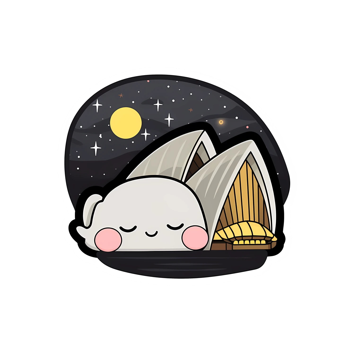 Kawaii Sydney opera house sticker isolated on transparent background #28504