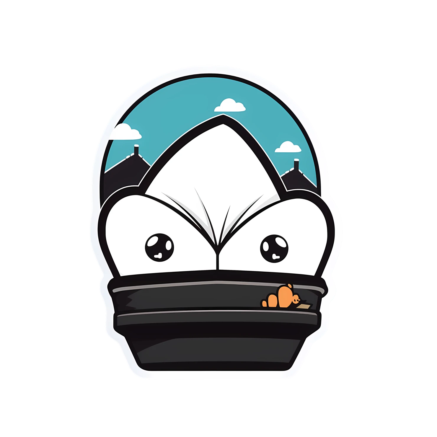 Kawaii Sydney opera house sticker isolated on transparent background #28507