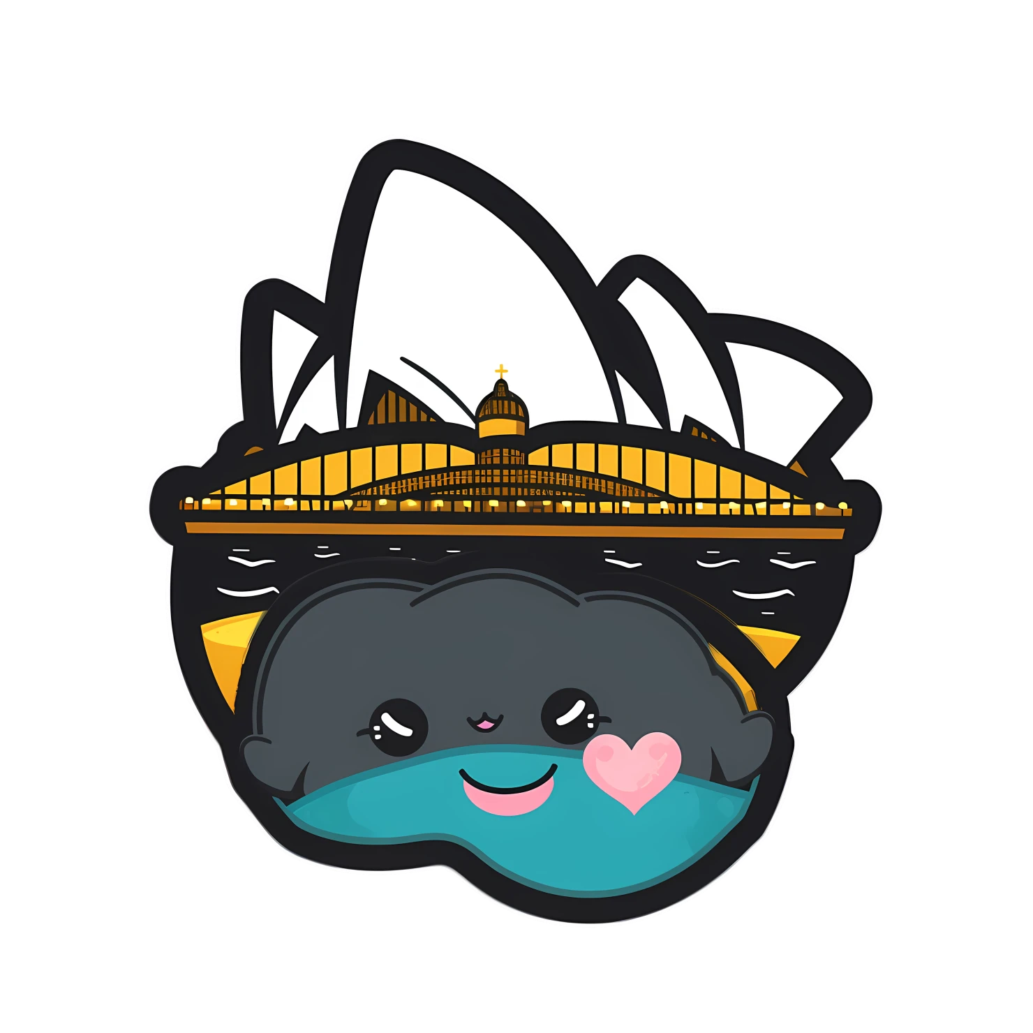 Kawaii Sydney opera house sticker isolated on transparent background #28508