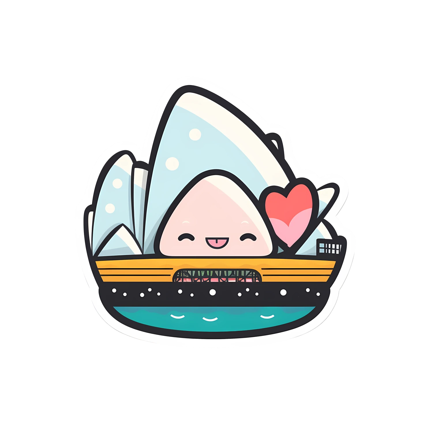 Kawaii Sydney opera house sticker isolated on transparent background #28510
