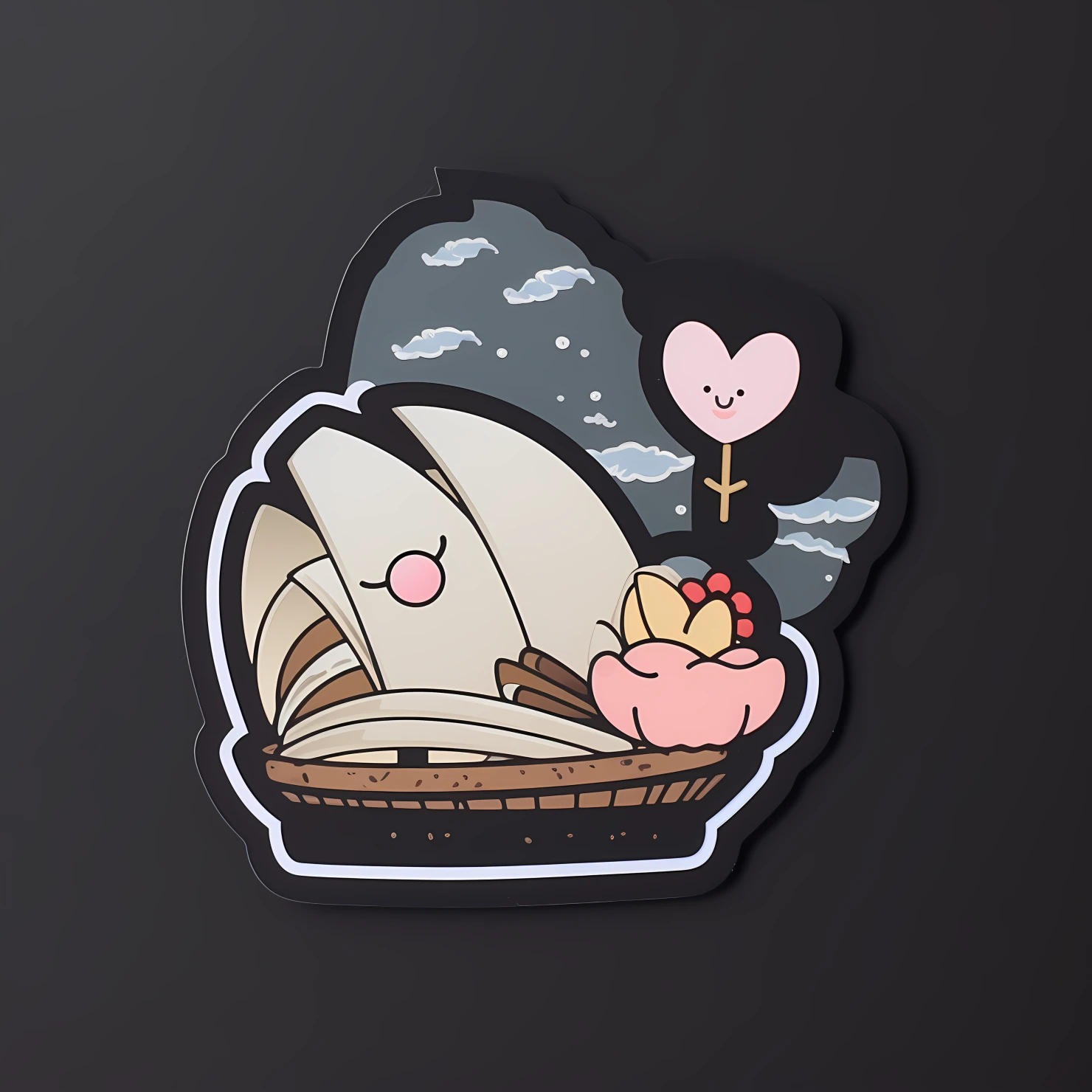 Kawaii Sydney opera house sticker isolated on transparent background #28511