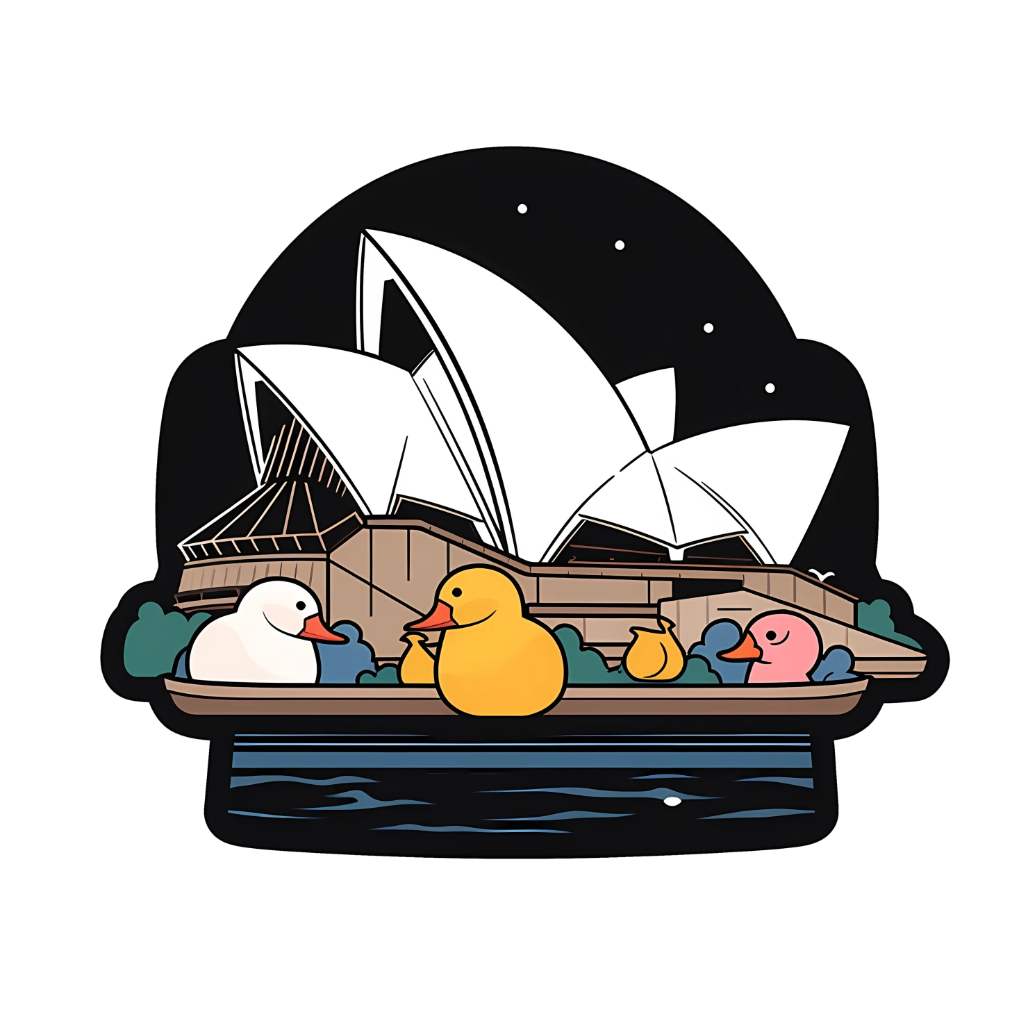 Kawaii Sydney opera house sticker isolated on transparent background #28512