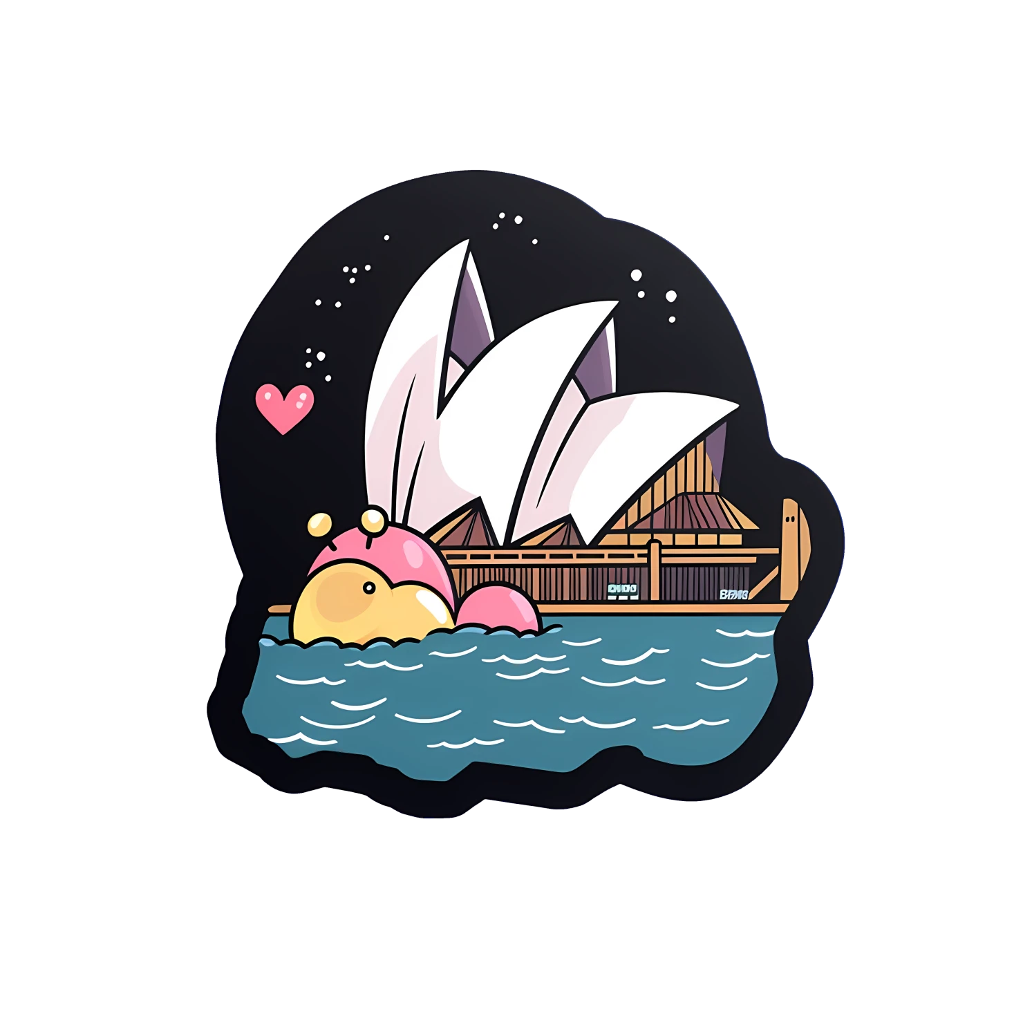 Kawaii Sydney opera house sticker isolated on transparent background #28513