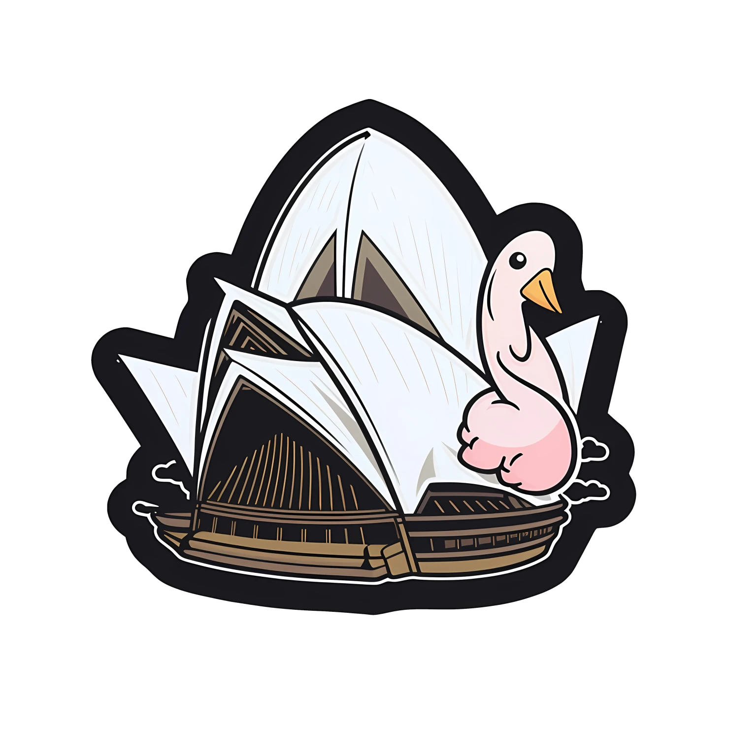 Kawaii Sydney opera house sticker isolated on transparent background #28514