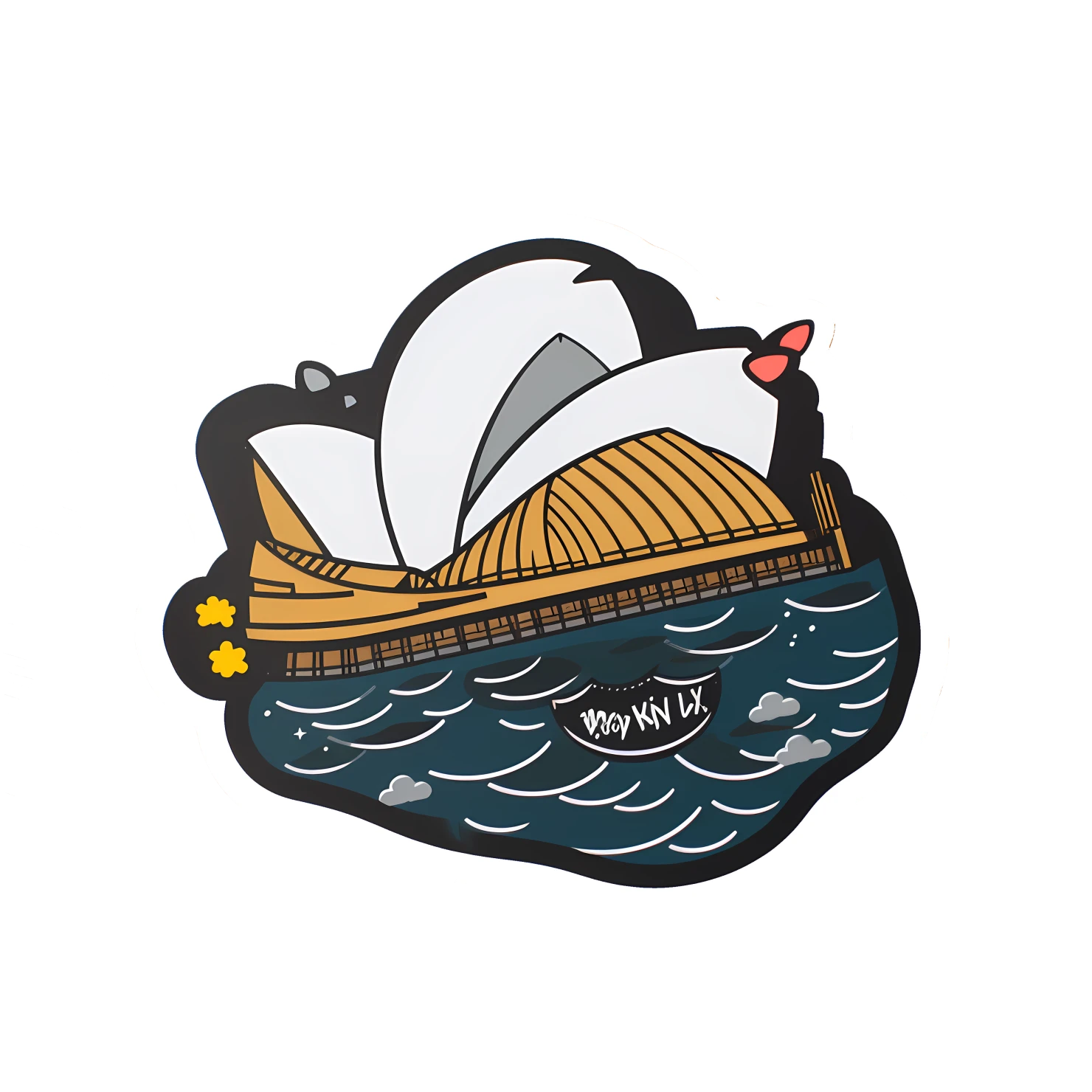 Kawaii Sydney opera house sticker isolated on transparent background #28515
