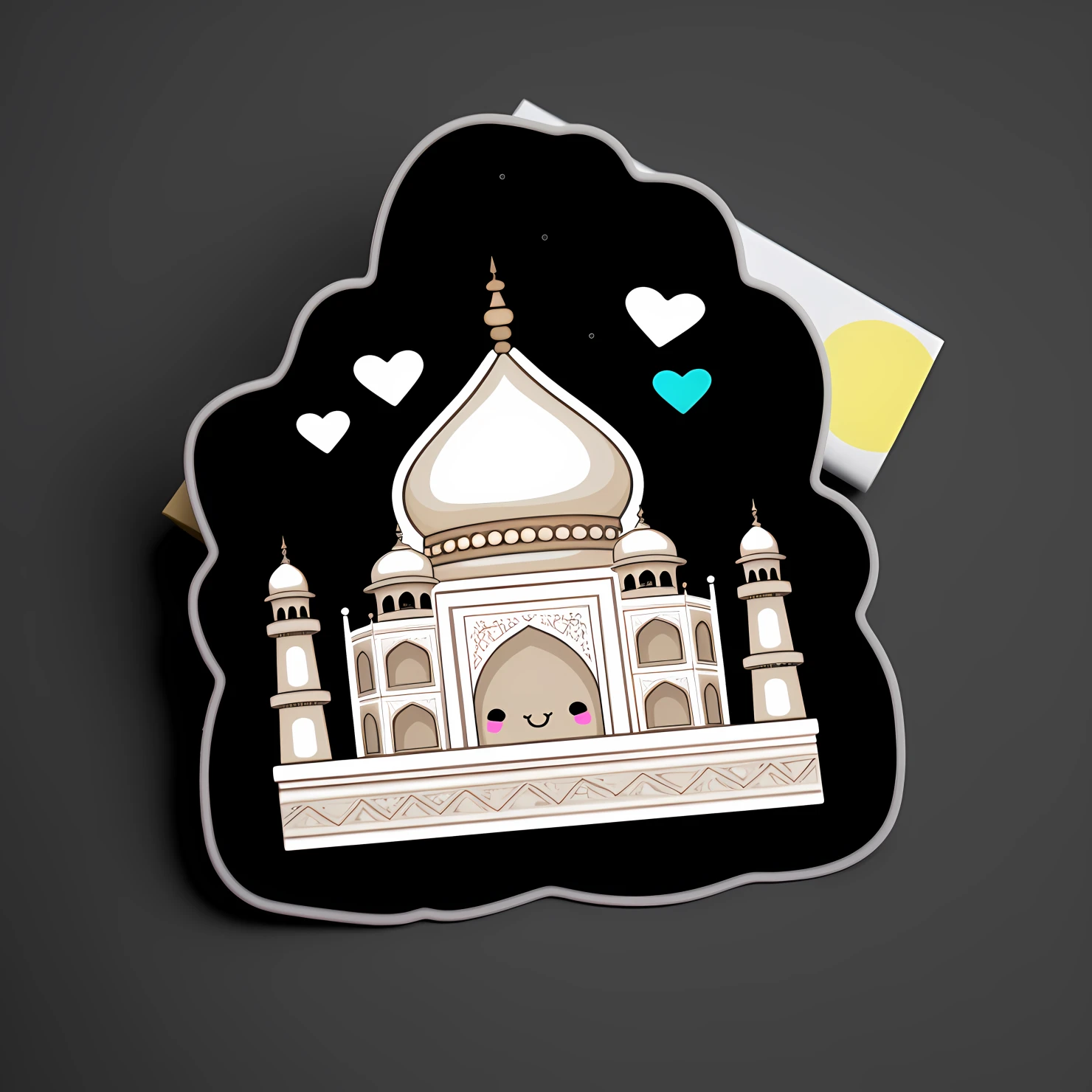 Kawaii Taj mahal sticker isolated on transparent background #28516