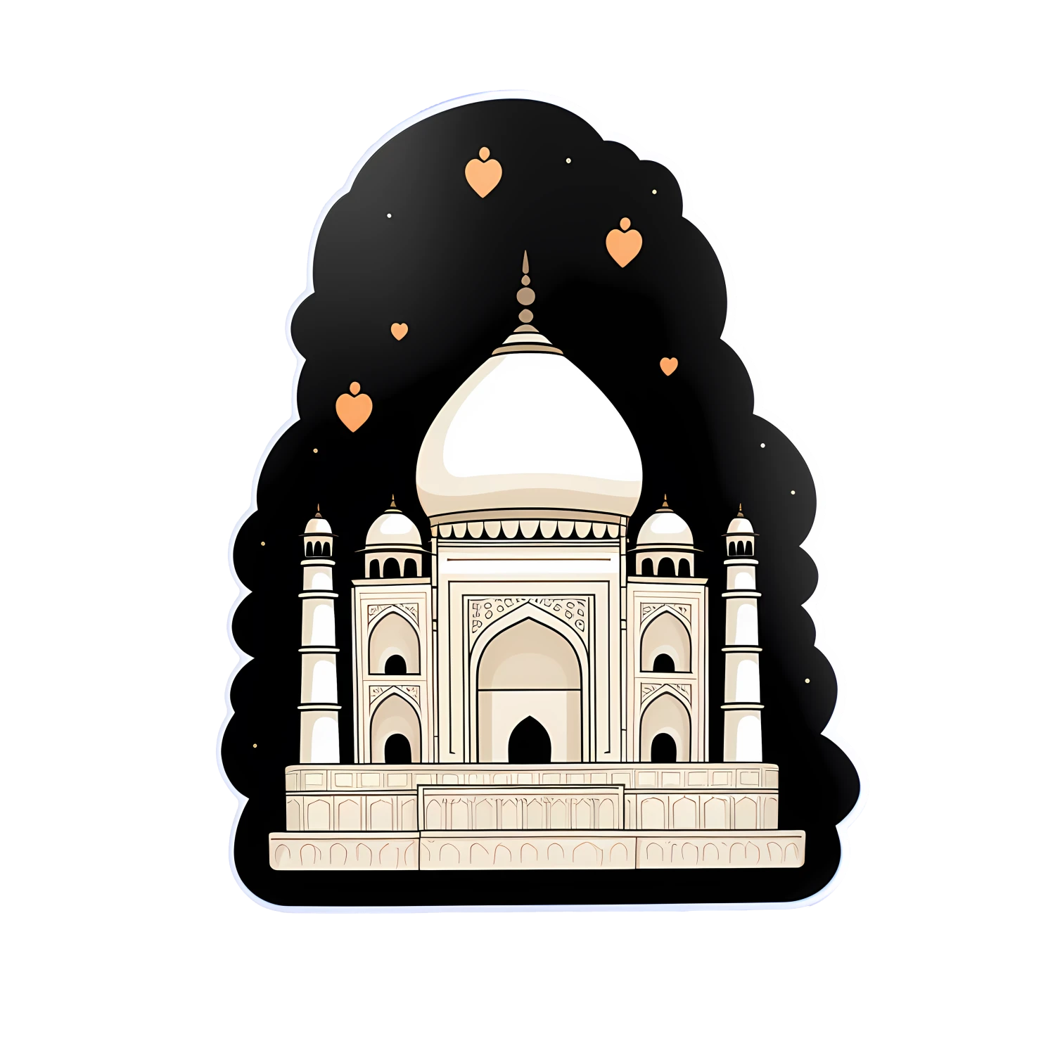 Kawaii Taj mahal sticker isolated on transparent background #28517