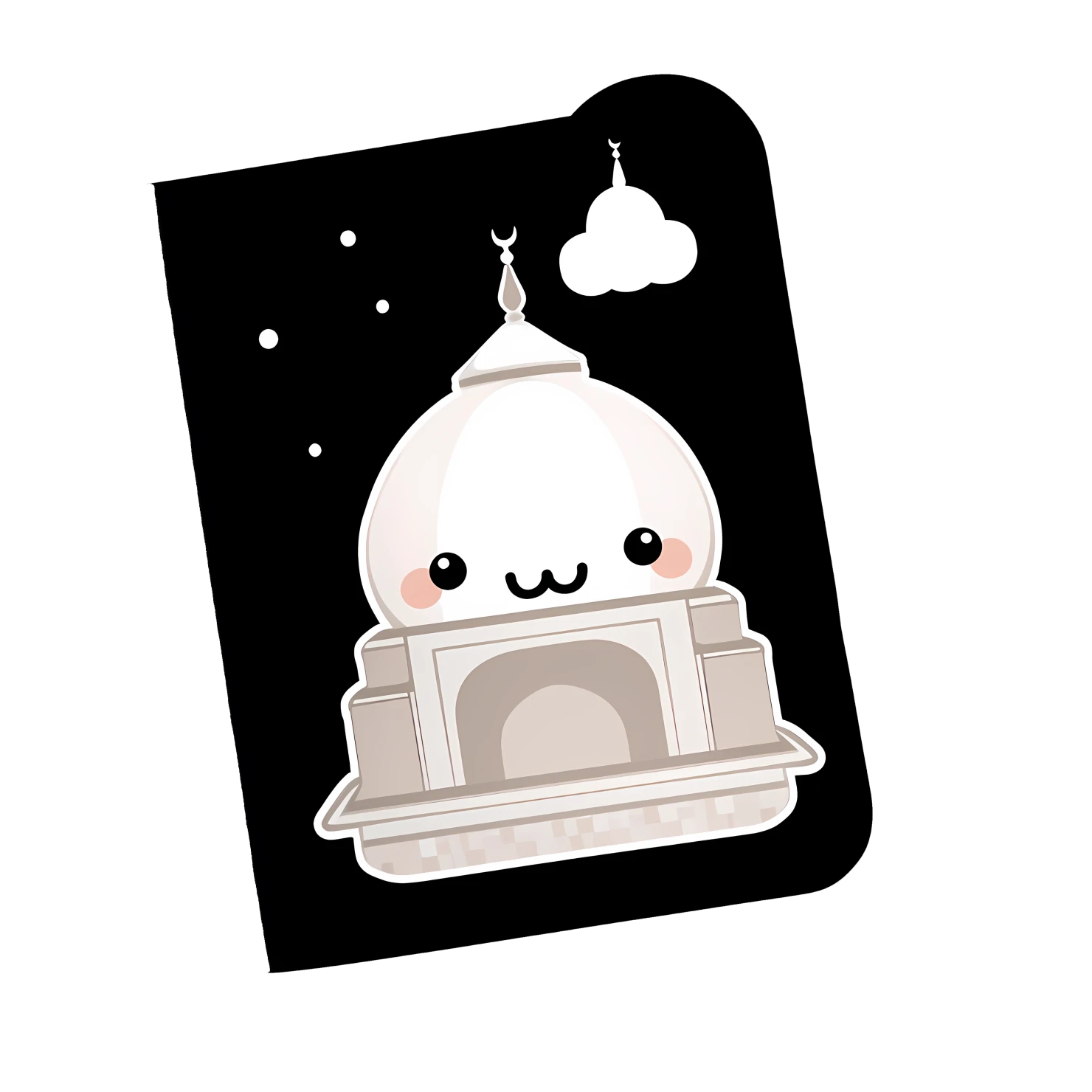 Kawaii Taj mahal sticker isolated on transparent background #28519