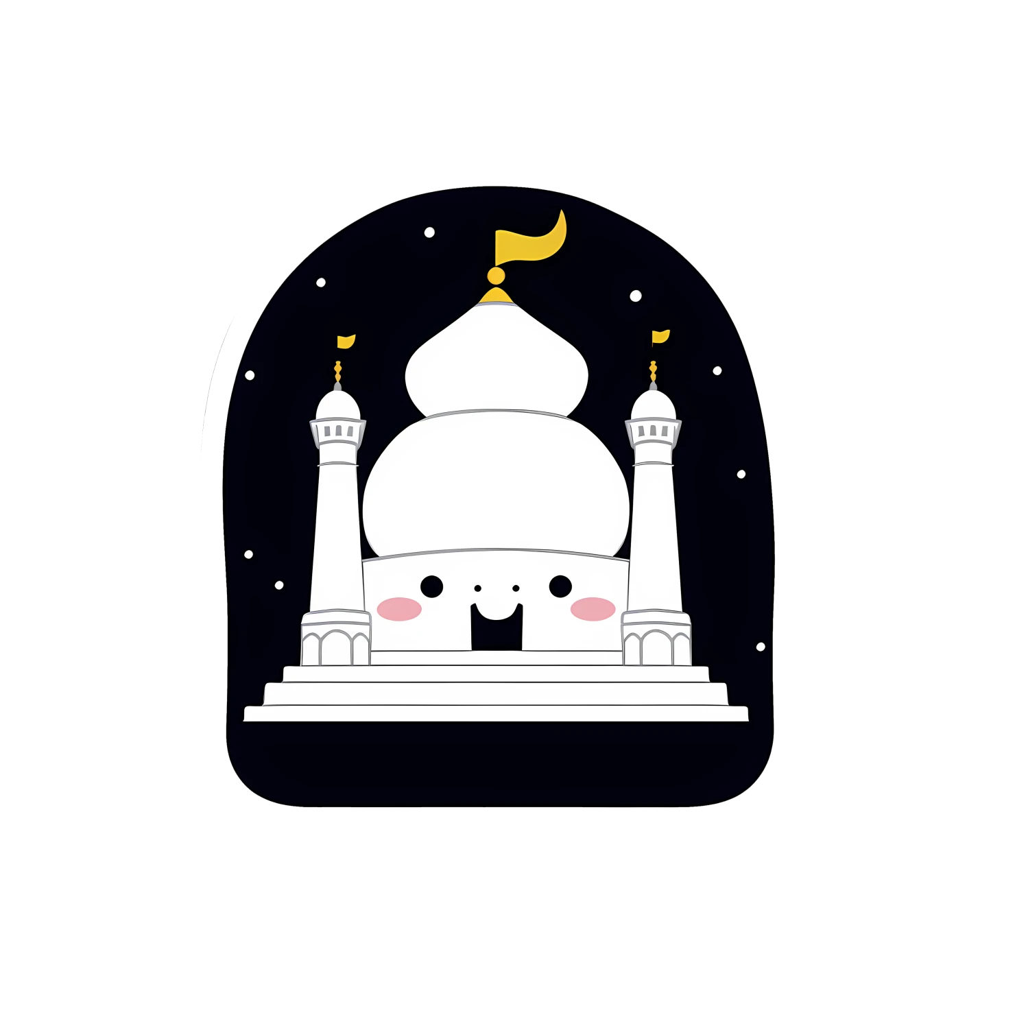 Kawaii Taj mahal sticker isolated on transparent background #28526