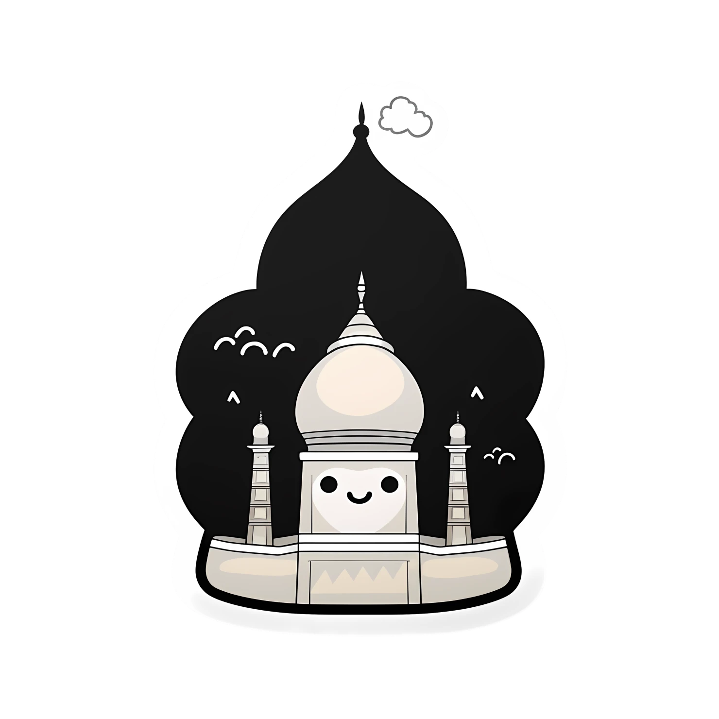 Kawaii Taj mahal sticker isolated on transparent background #28528