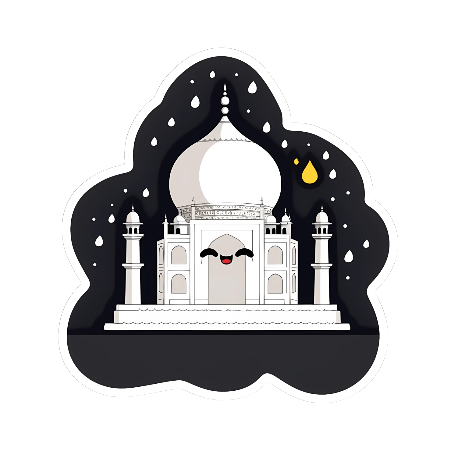 Kawaii Taj mahal sticker isolated on transparent background #28529