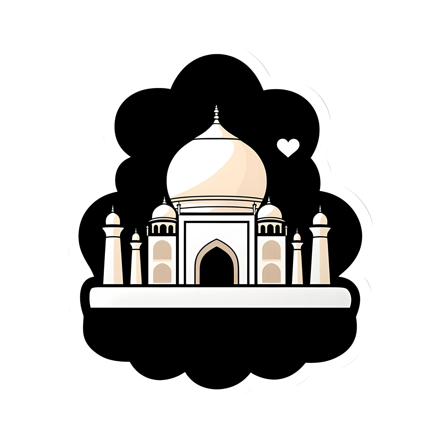 Kawaii Taj mahal sticker isolated on transparent background #28531