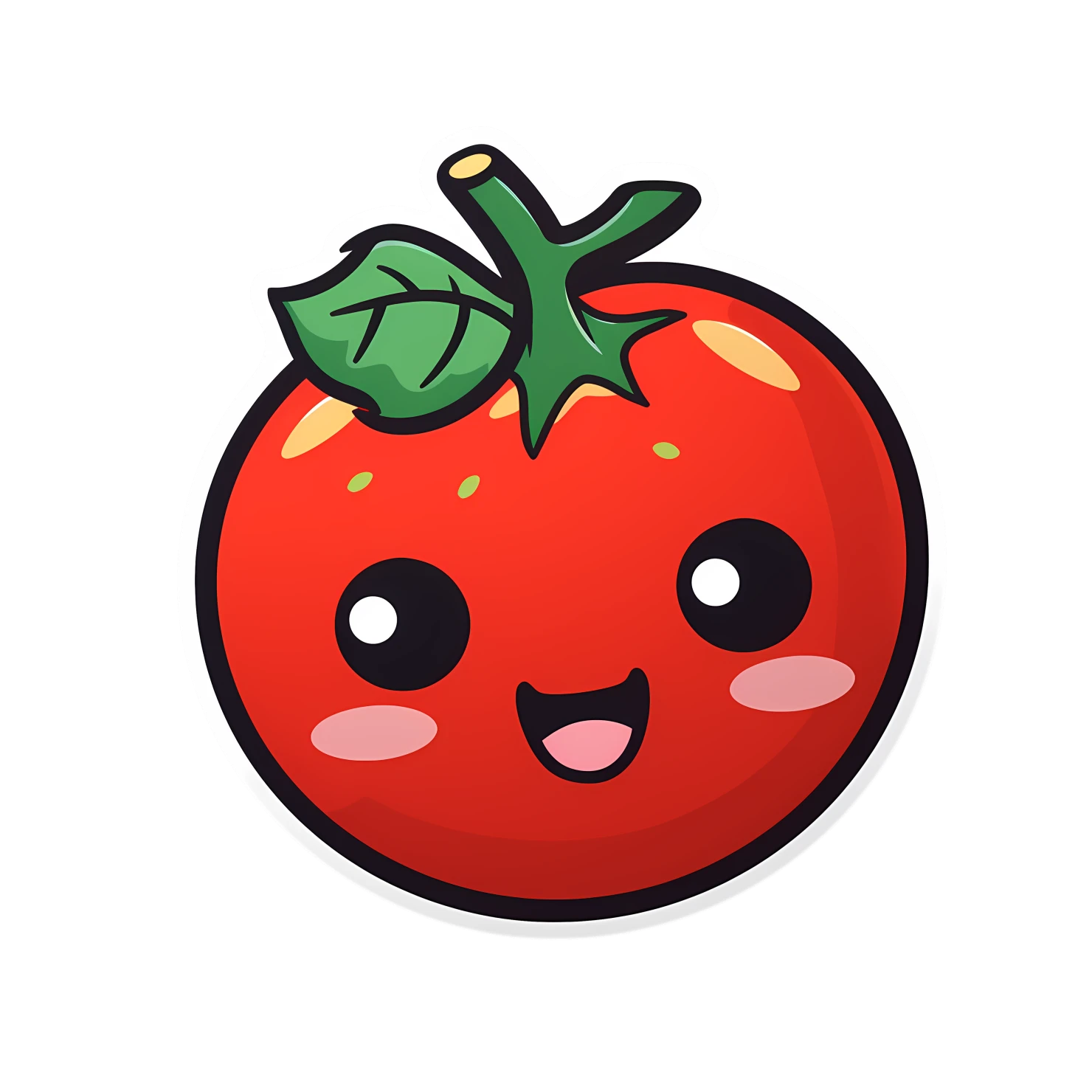 Kawaii tomato sticker isolated on transparent background #28537