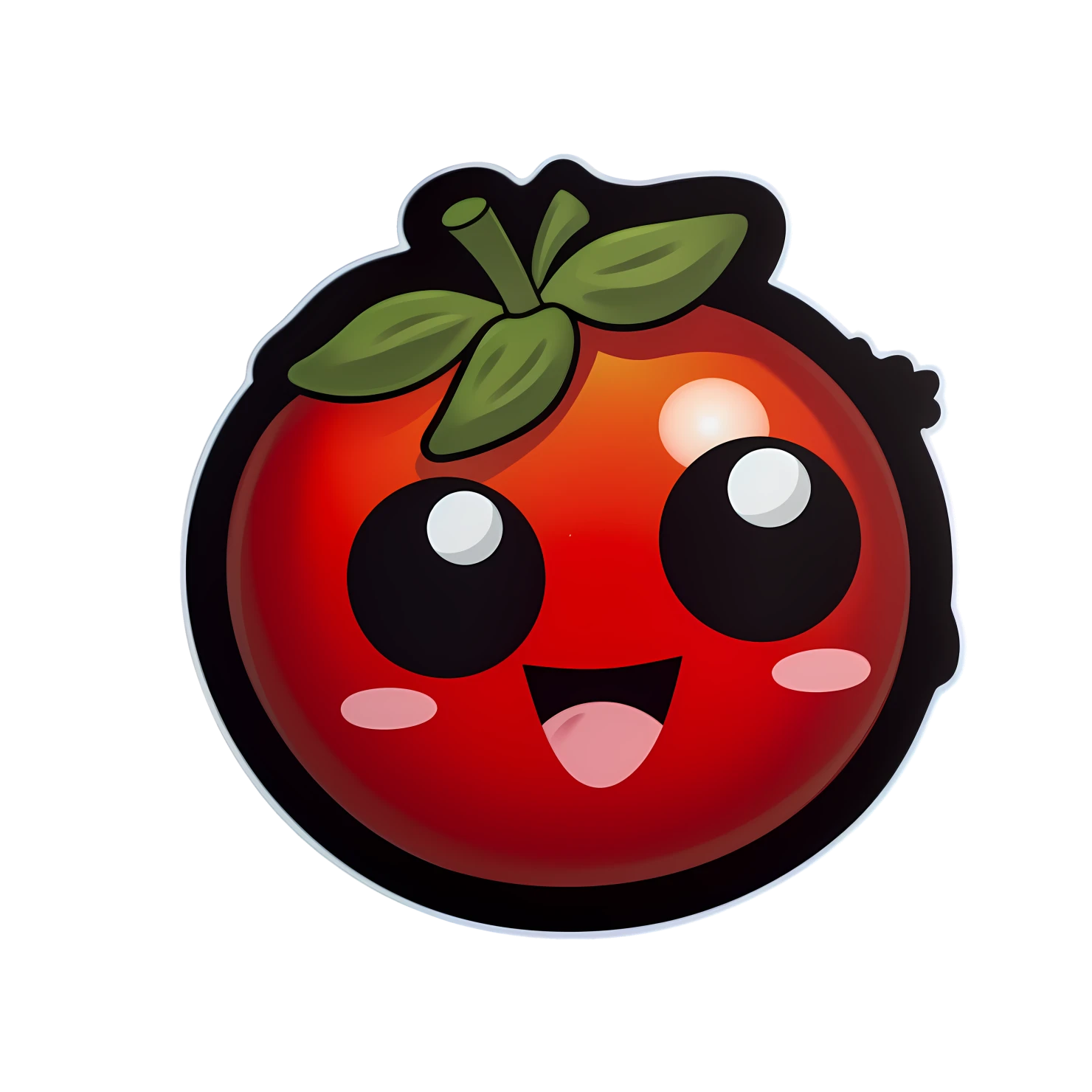 Kawaii tomato sticker isolated on transparent background #28538