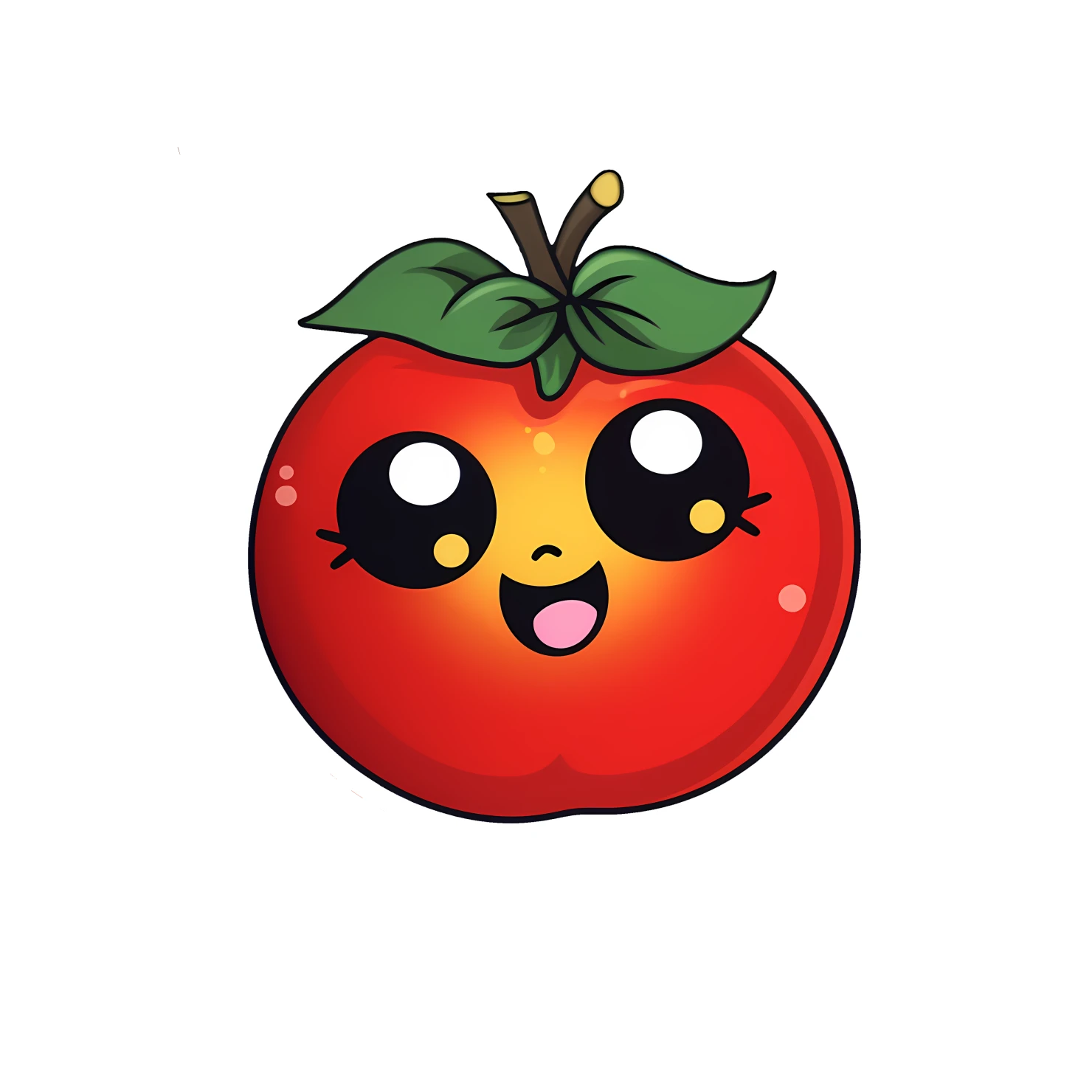 Kawaii tomato sticker isolated on transparent background #28539