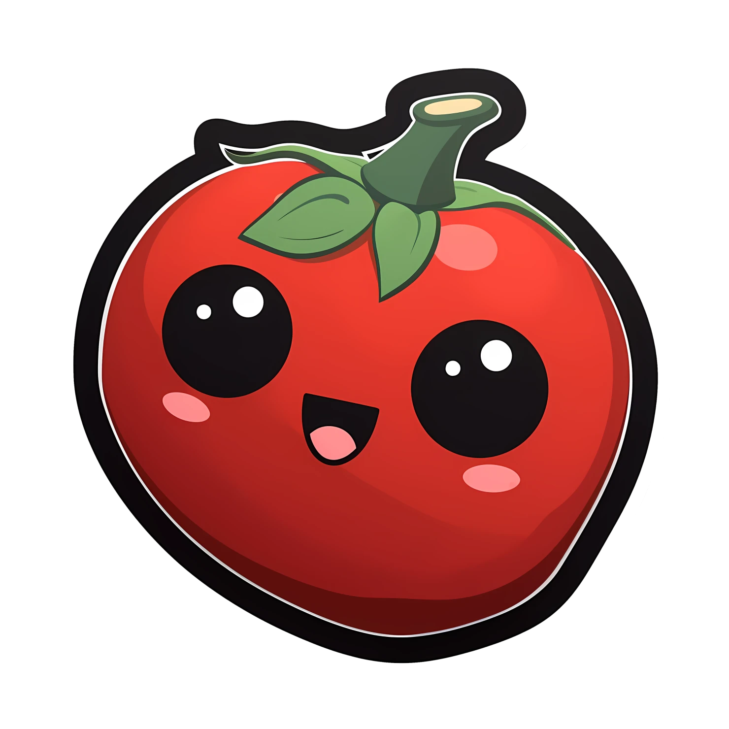 Kawaii tomato sticker isolated on transparent background #28543