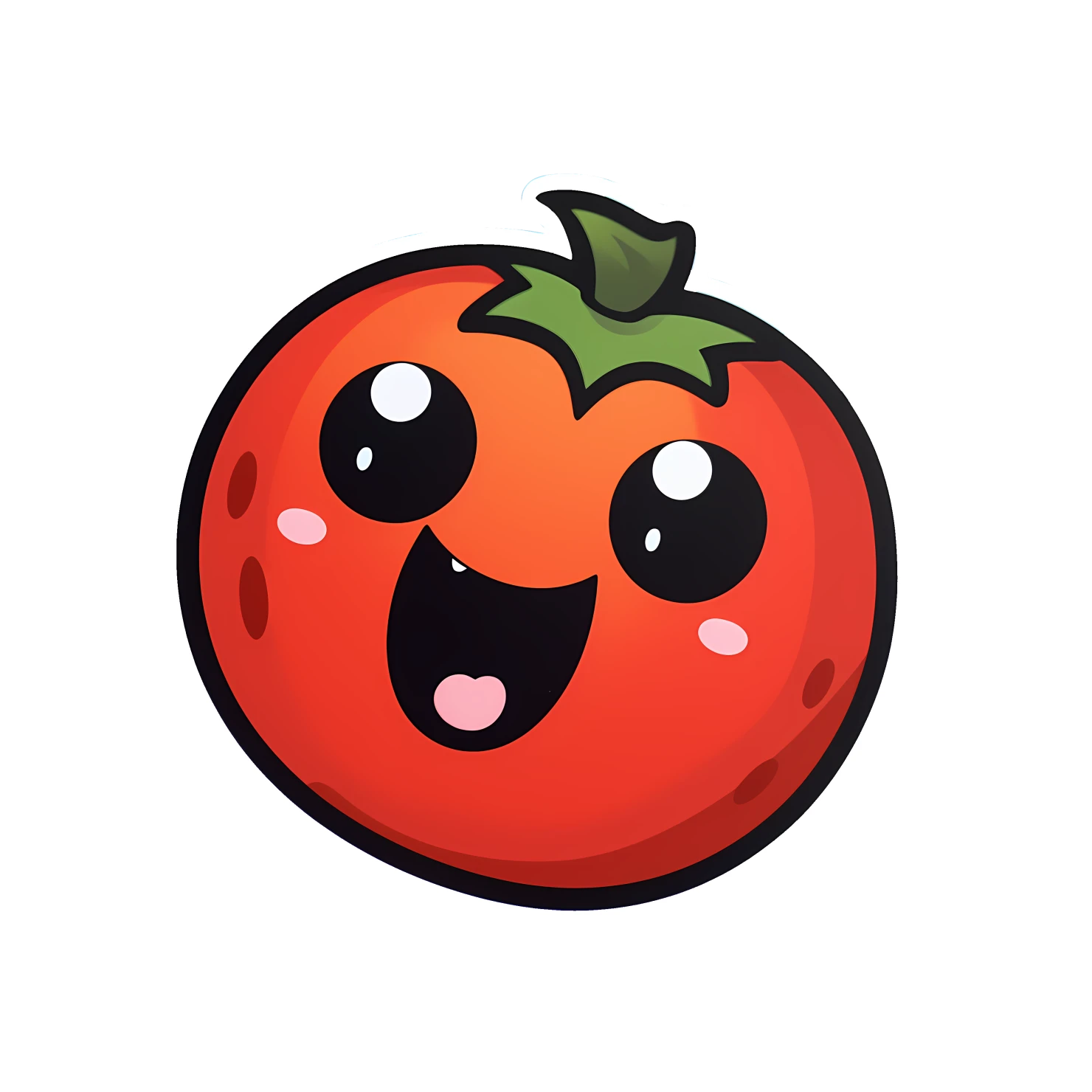 Kawaii tomato sticker isolated on transparent background #28544