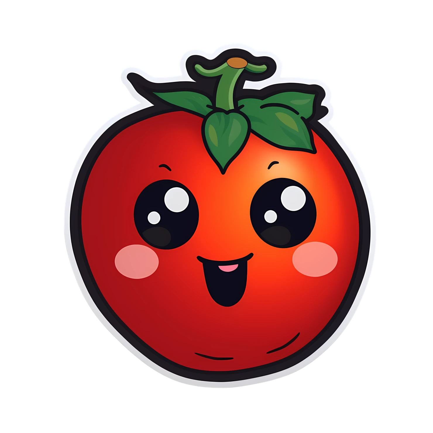 Kawaii tomato sticker isolated on transparent background #28546