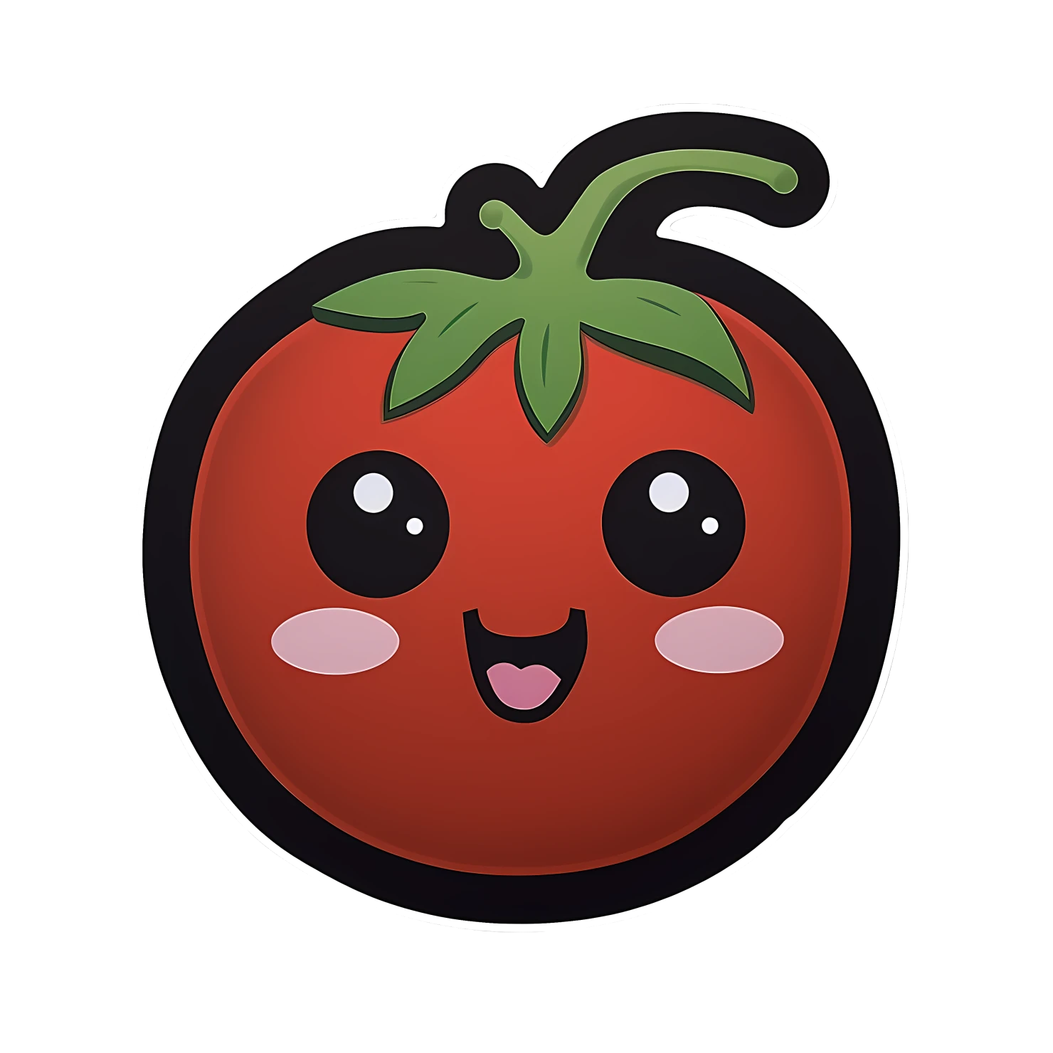 Kawaii tomato sticker isolated on transparent background #28548