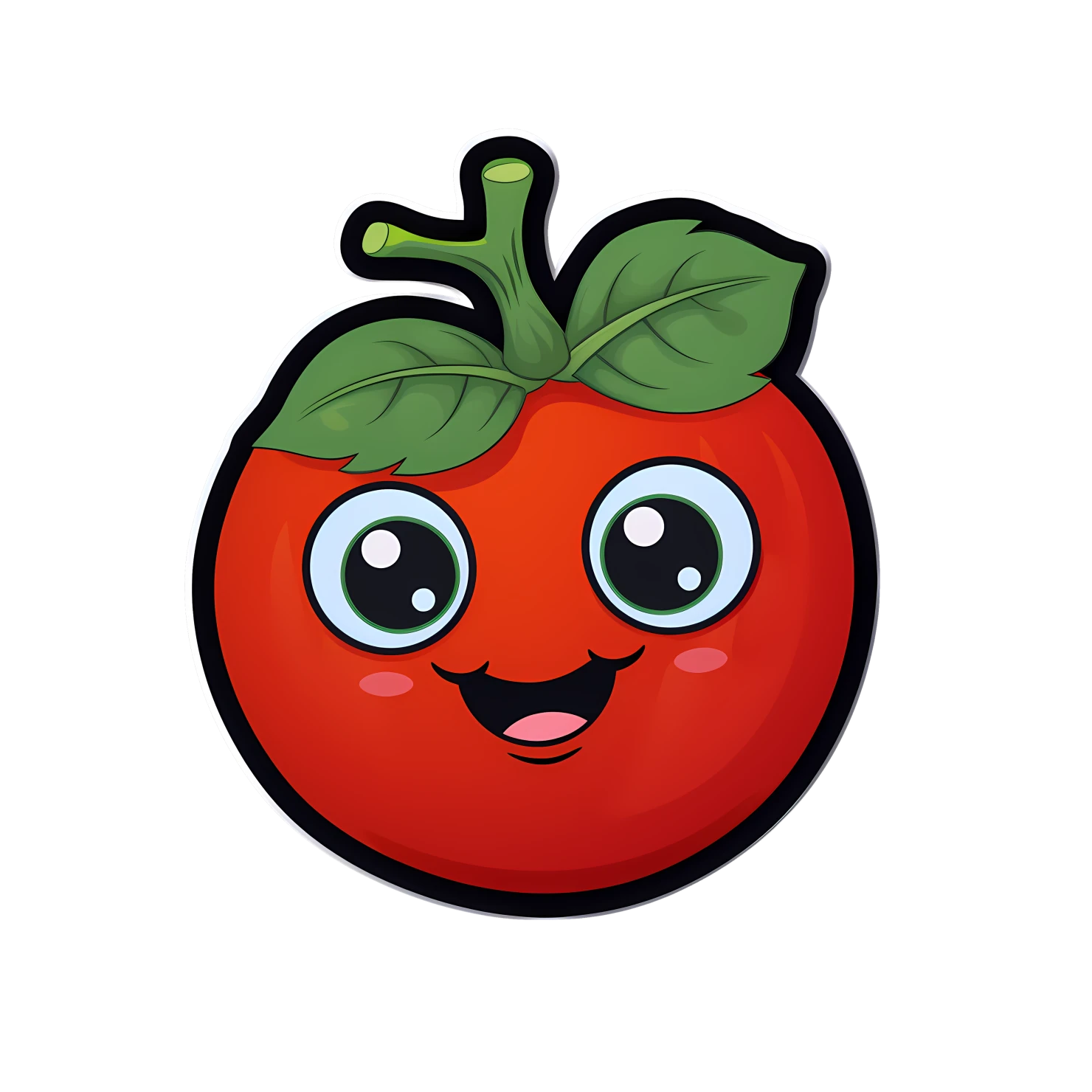 Kawaii tomato sticker isolated on transparent background #28549