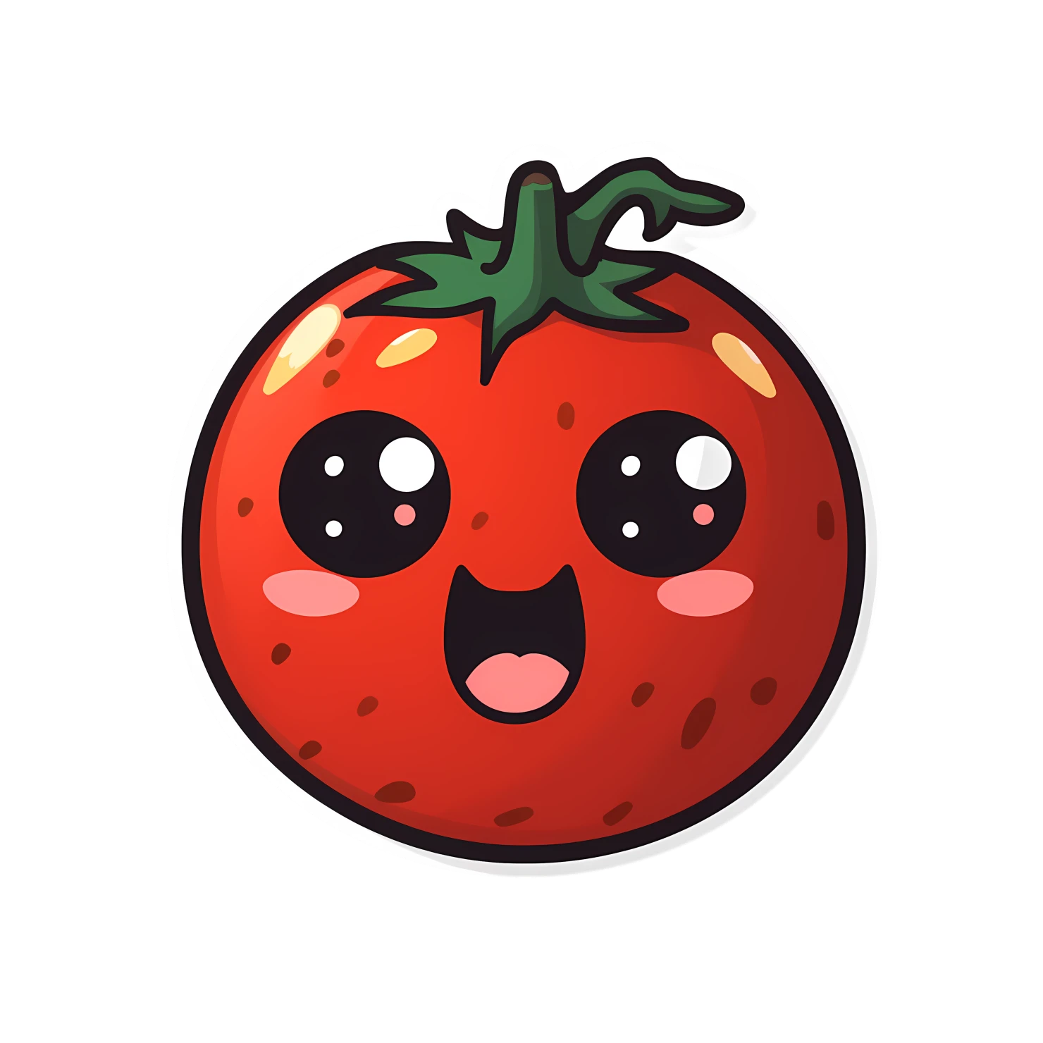 Kawaii tomato sticker isolated on transparent background #28551